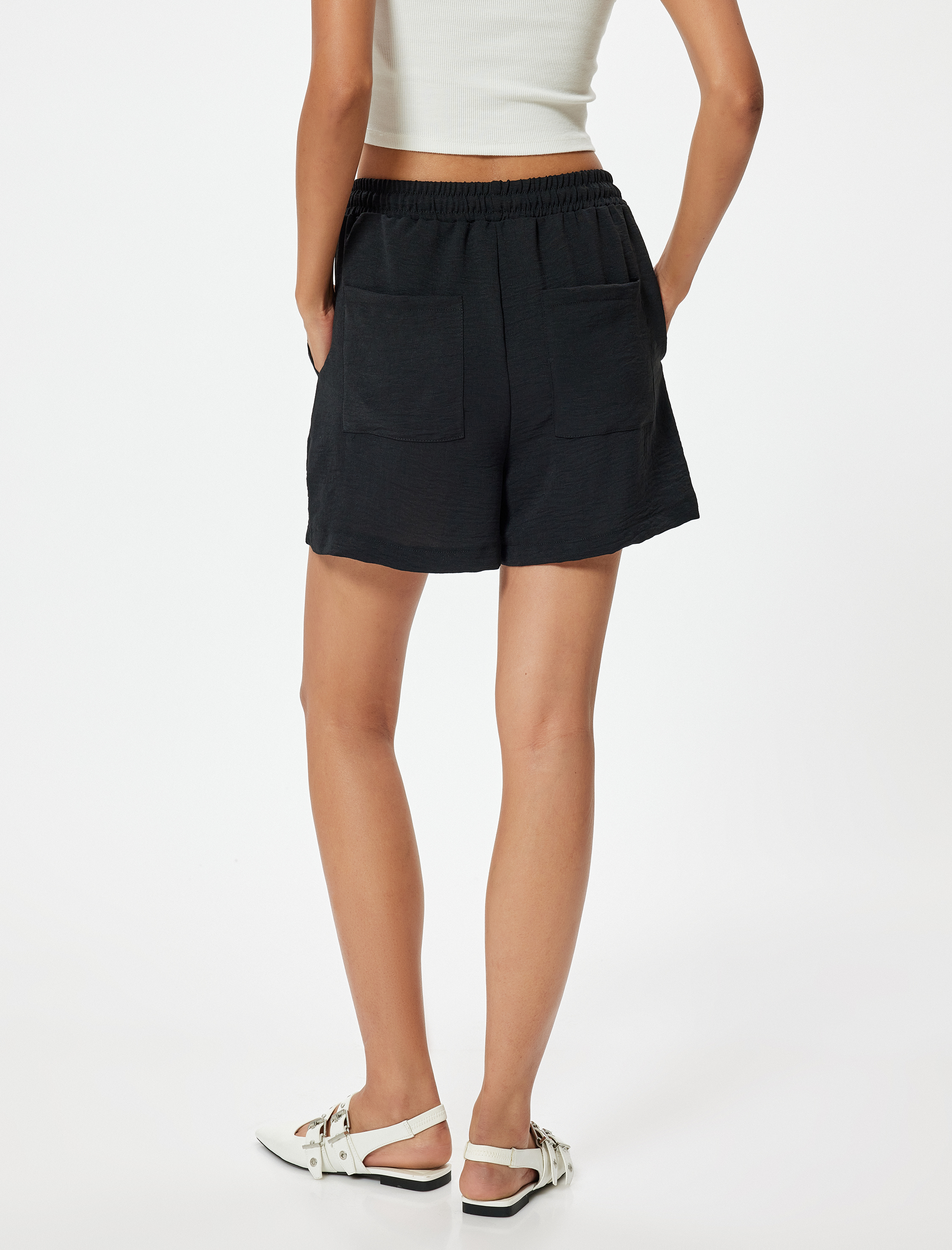   Cepli Şort Rahat Kalıp Beli Bağlamalı Aerobin Kumaş