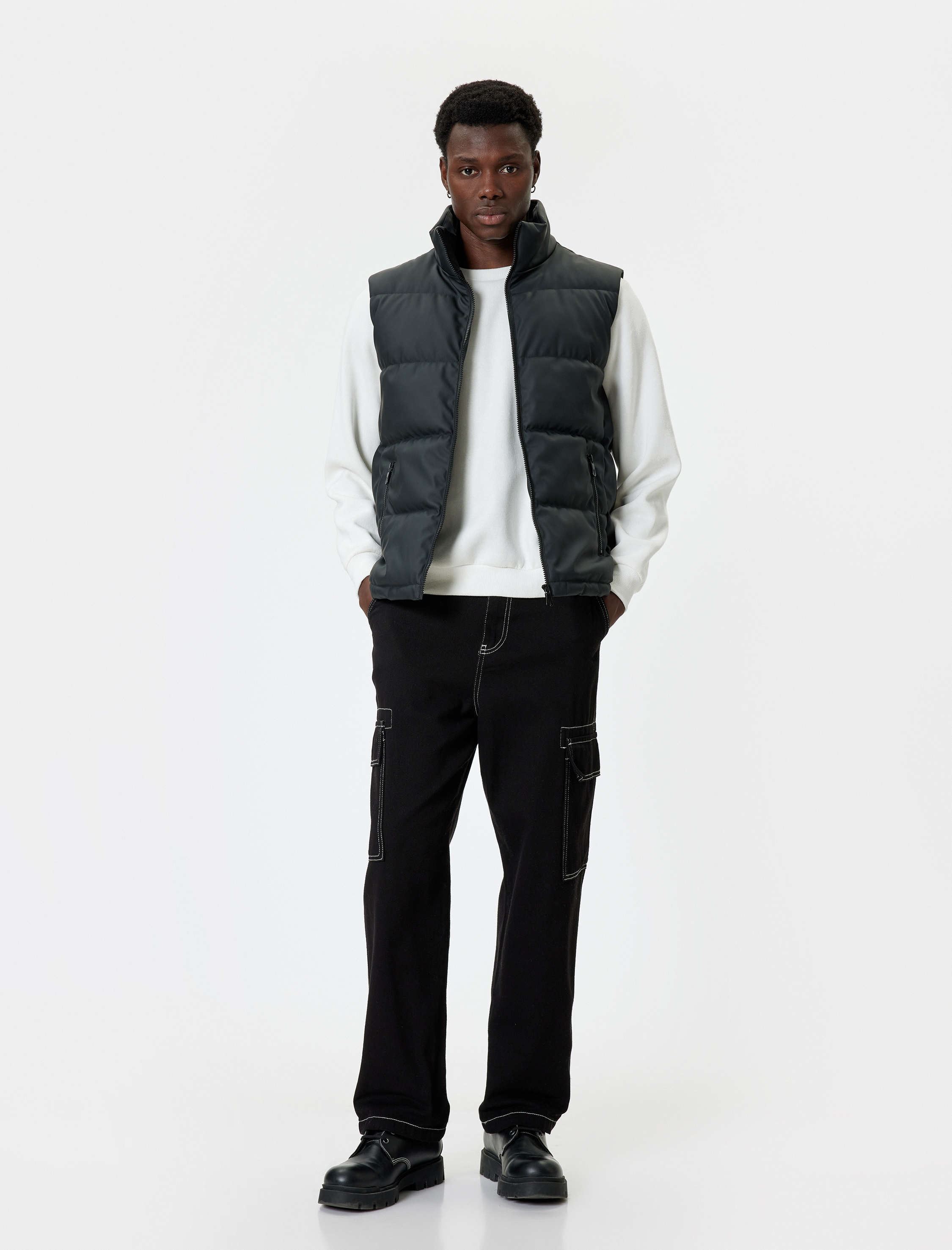   Şişme Yelek Slim Fit Dik Yaka