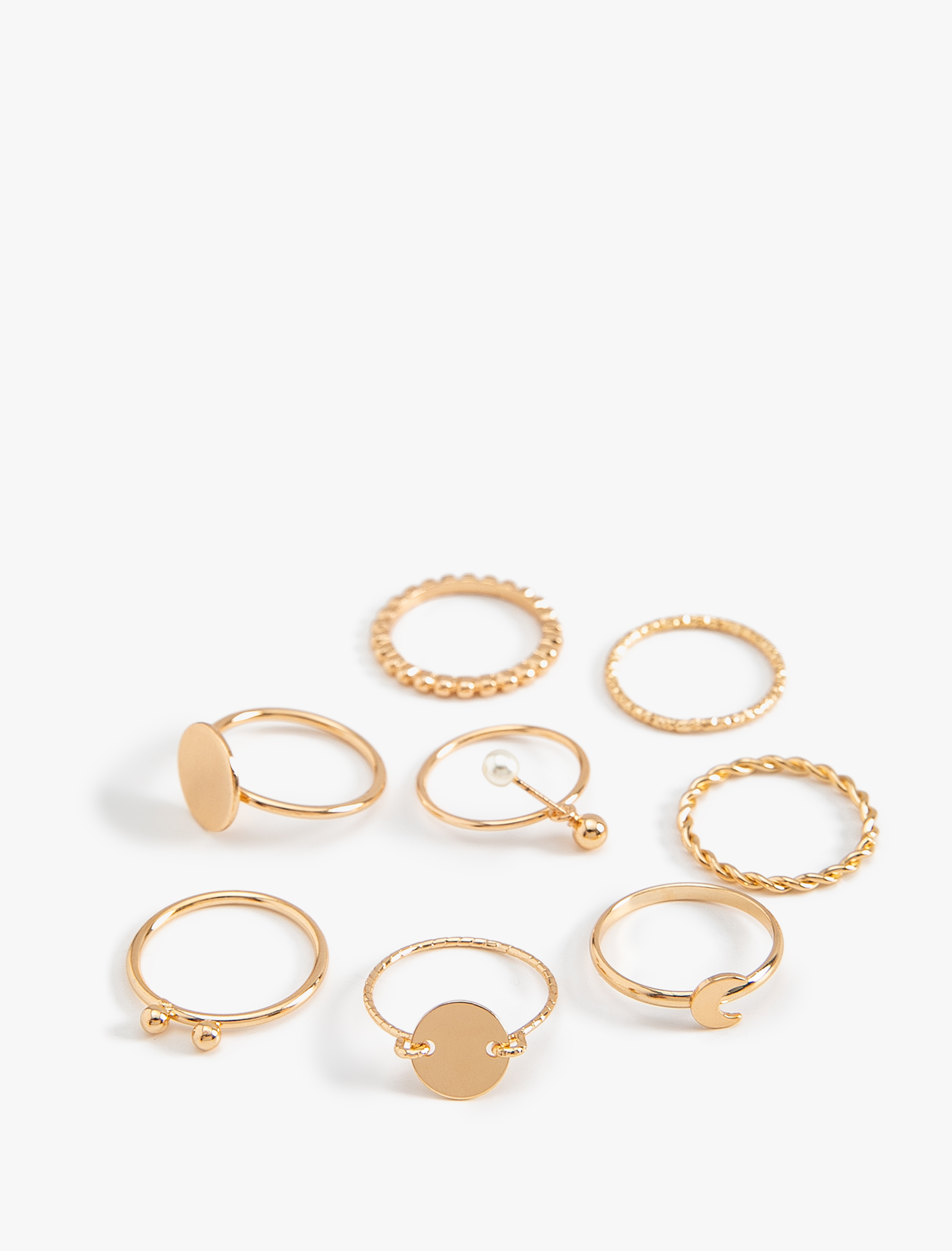  Kadın Yüzük Seti 8'li Çelik