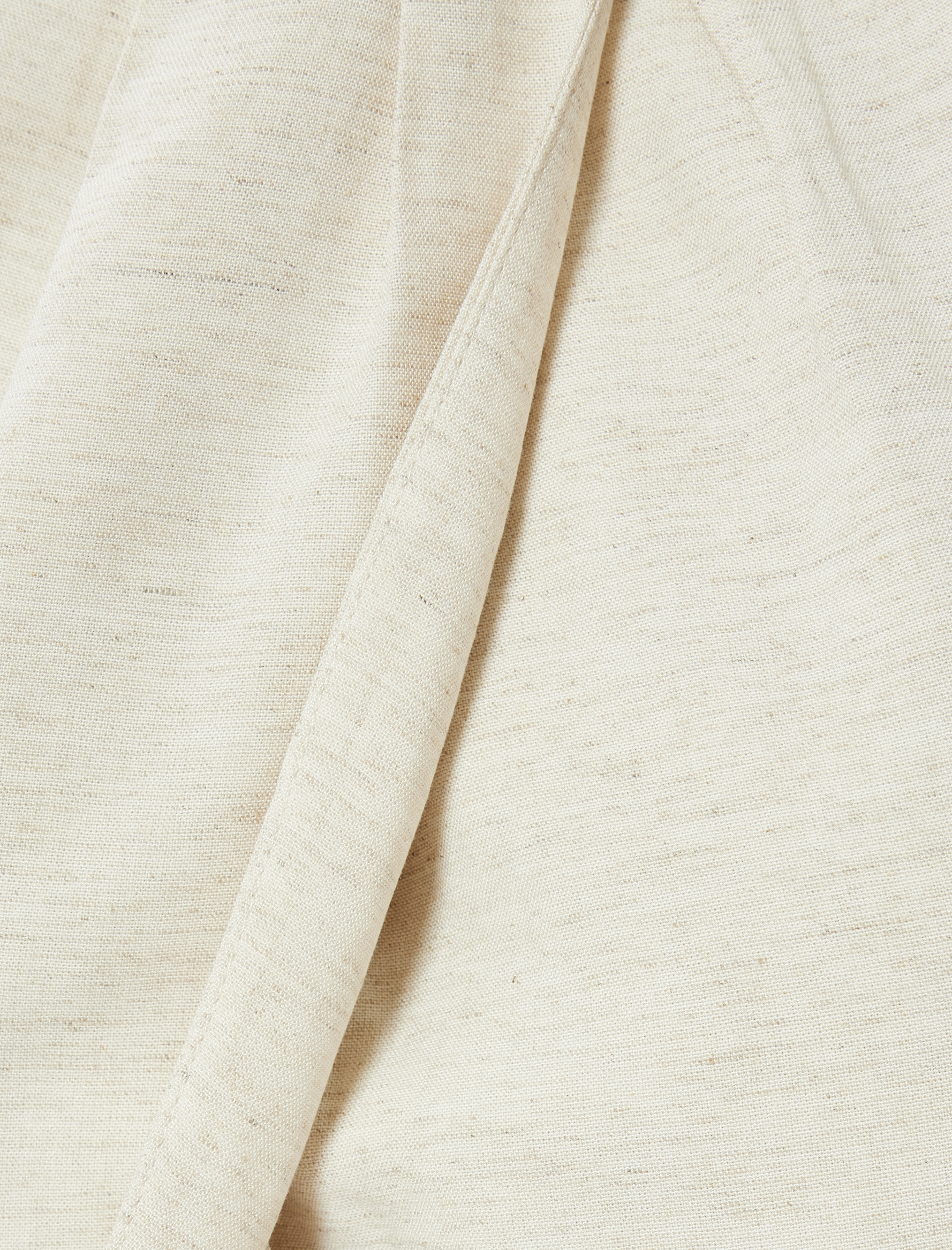   Halter Yaka Bluz Asimetrik Kesim Pencere Detaylı Keten Karışımlı