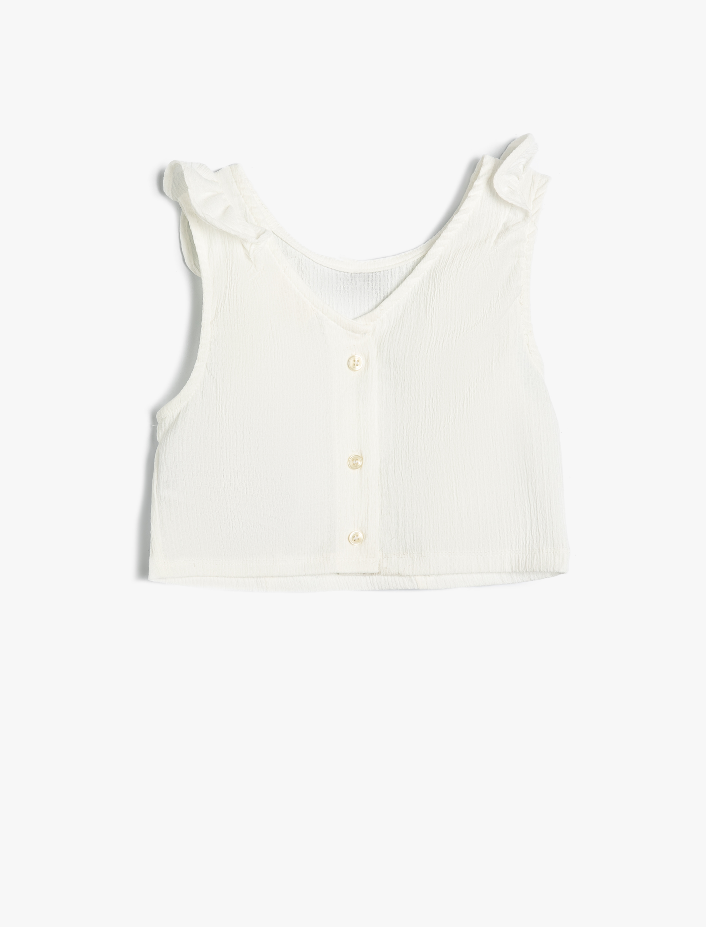  Kız Çocuk Fiyonklu Bluz Kolsuz Fırfır Detaylı