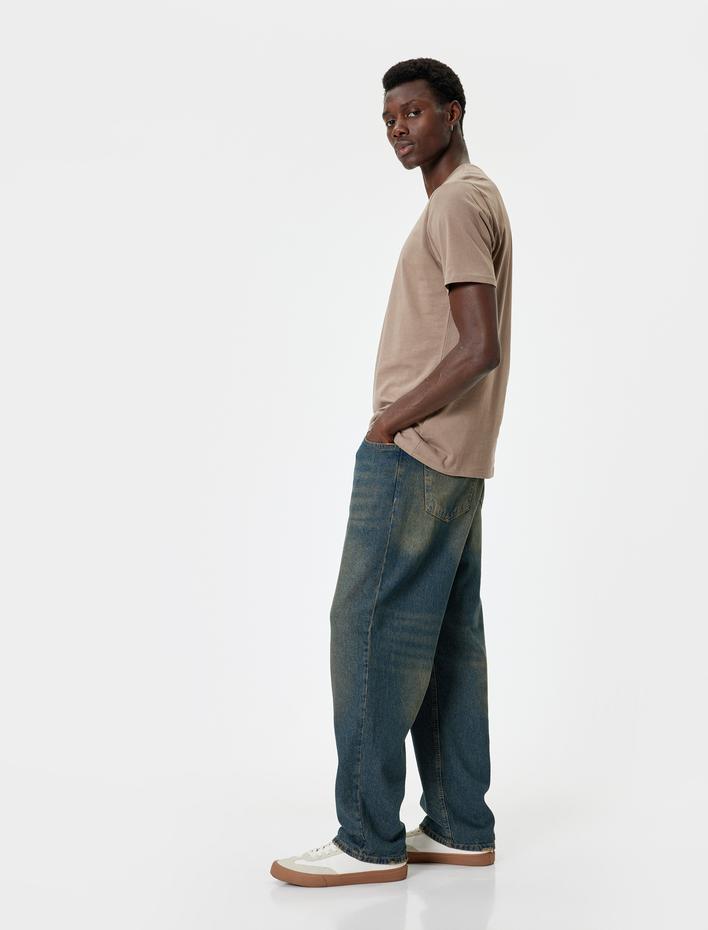  Slogan Baskılı Tişört Kısa Kollu Bisiklet Yaka Pamuklu