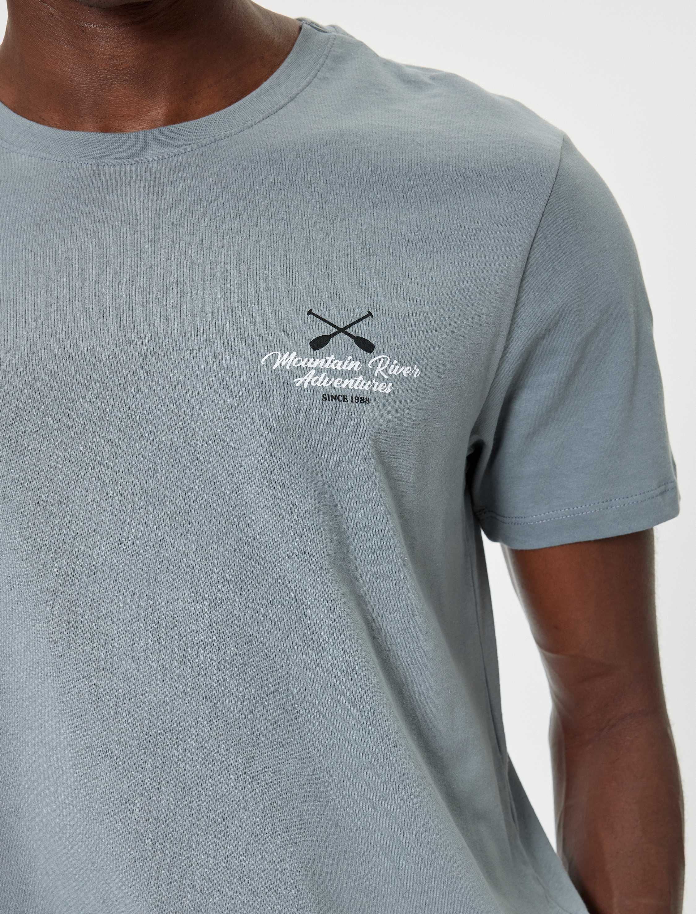   Slim Fit Tişört Slogan Baskılı Kısa Kollu Bisiklet Yaka Pamuklu