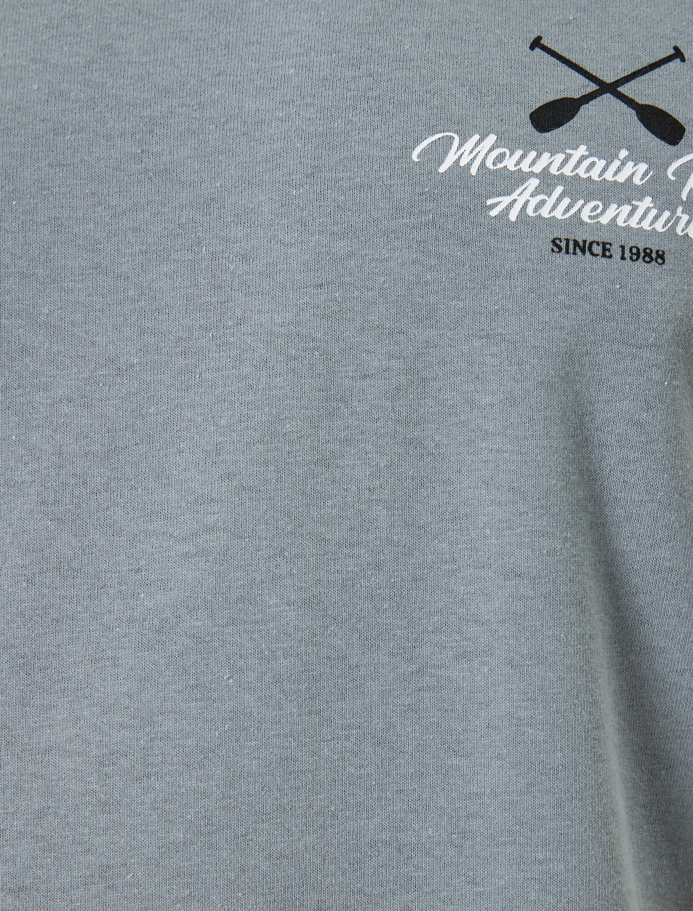   Slim Fit Tişört Slogan Baskılı Kısa Kollu Bisiklet Yaka Pamuklu