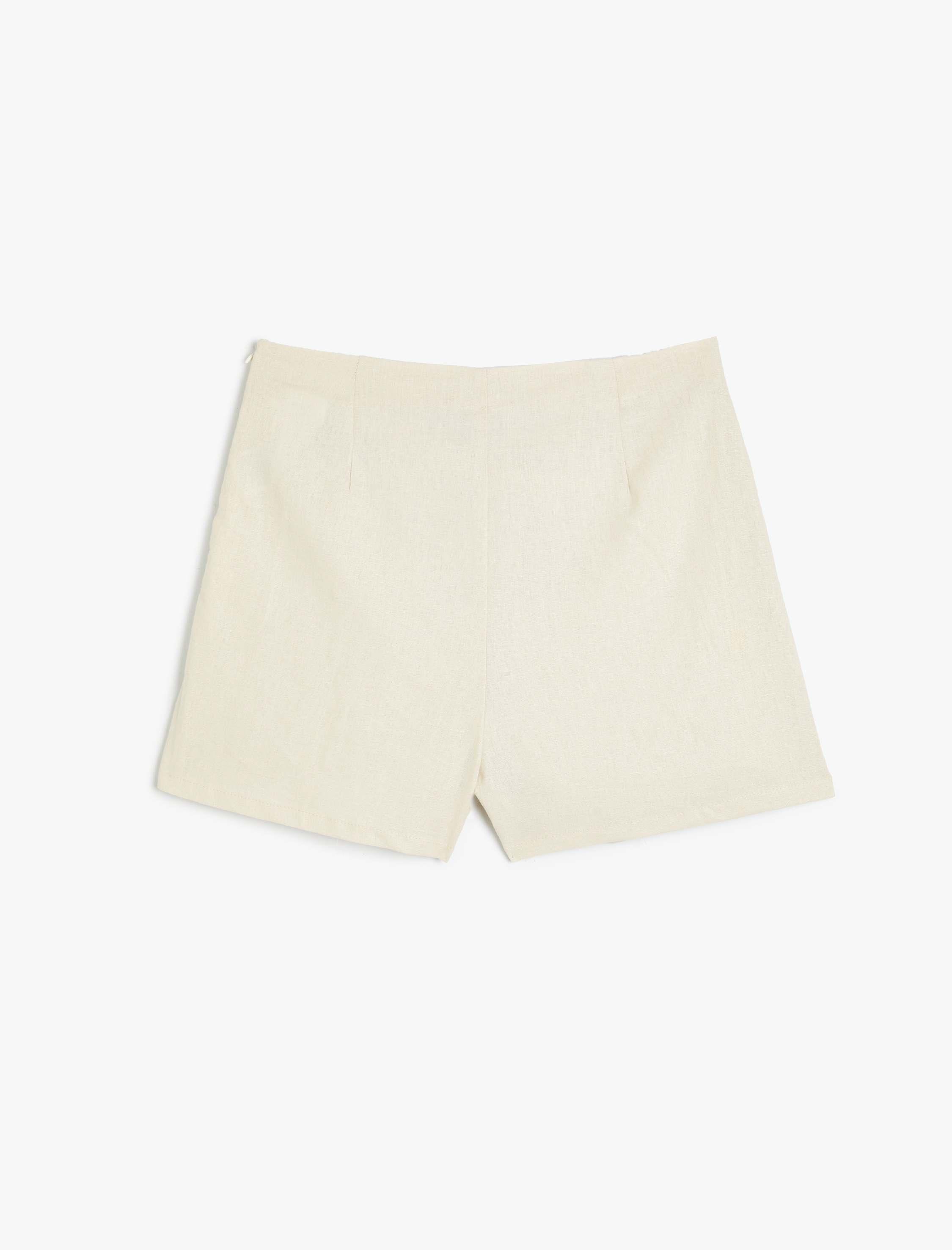   Koton X Şahika Ercümen - Mini Keten Şort Etek Kruvaze Bağlama Detaylı