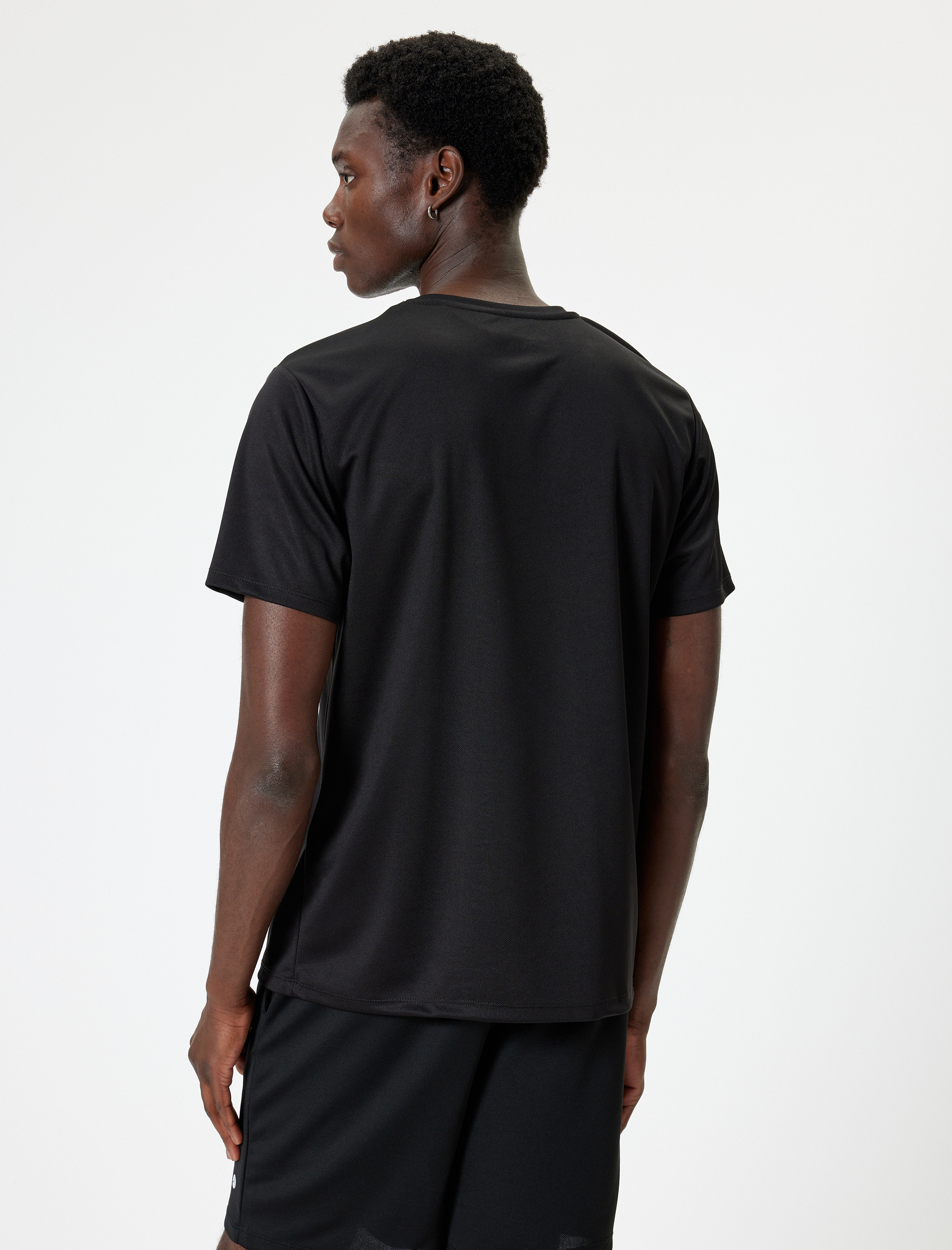   Slogan Baskılı Kısa Kollu Bisiklet Yaka Spor Tişört