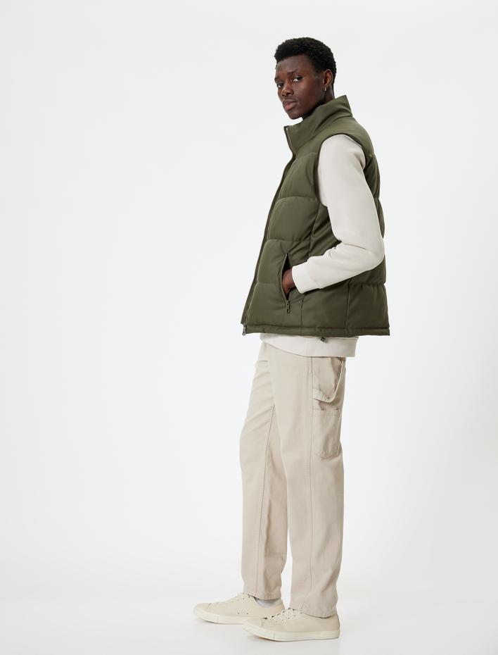  Şişme Yelek Slim Fit Dik Yaka