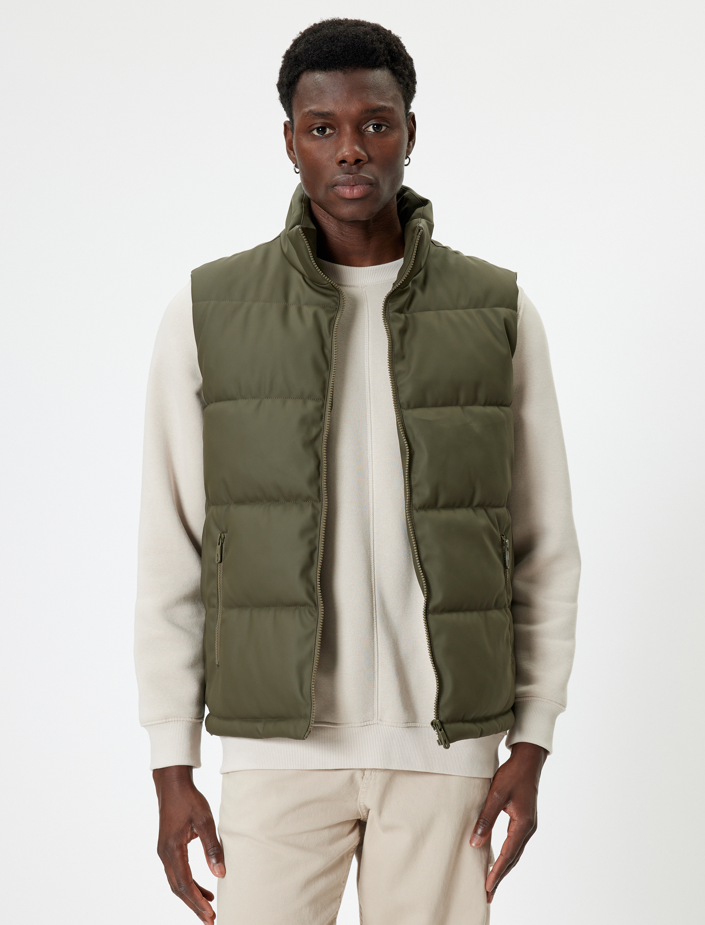   Şişme Yelek Slim Fit Dik Yaka