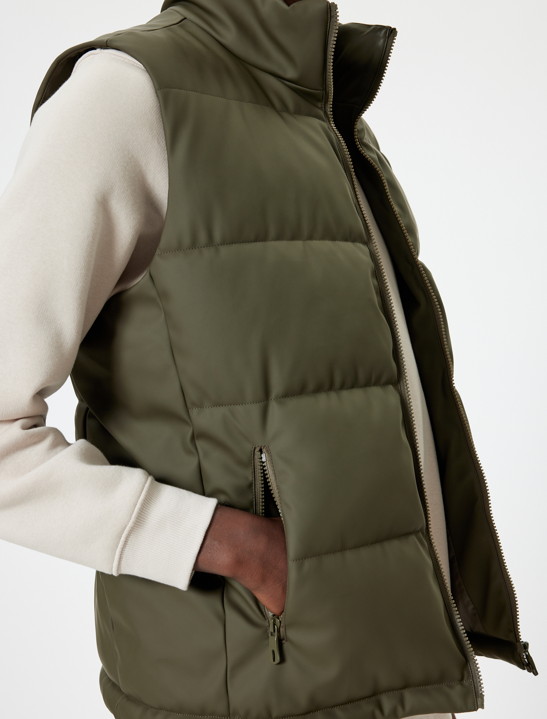   Şişme Yelek Slim Fit Dik Yaka