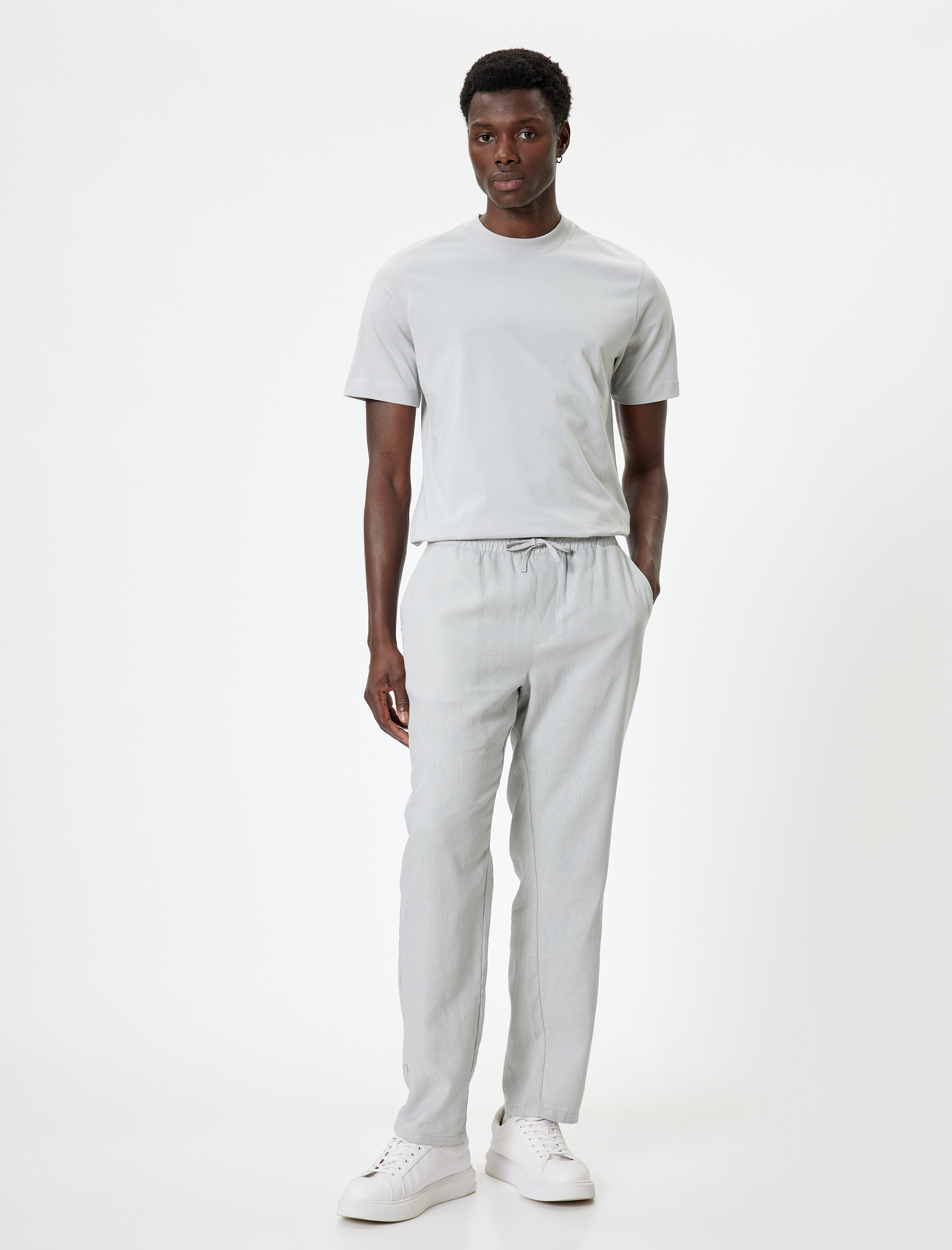   Kısa Kollu Pamuklu Bisiklet Yaka Basic Tişört