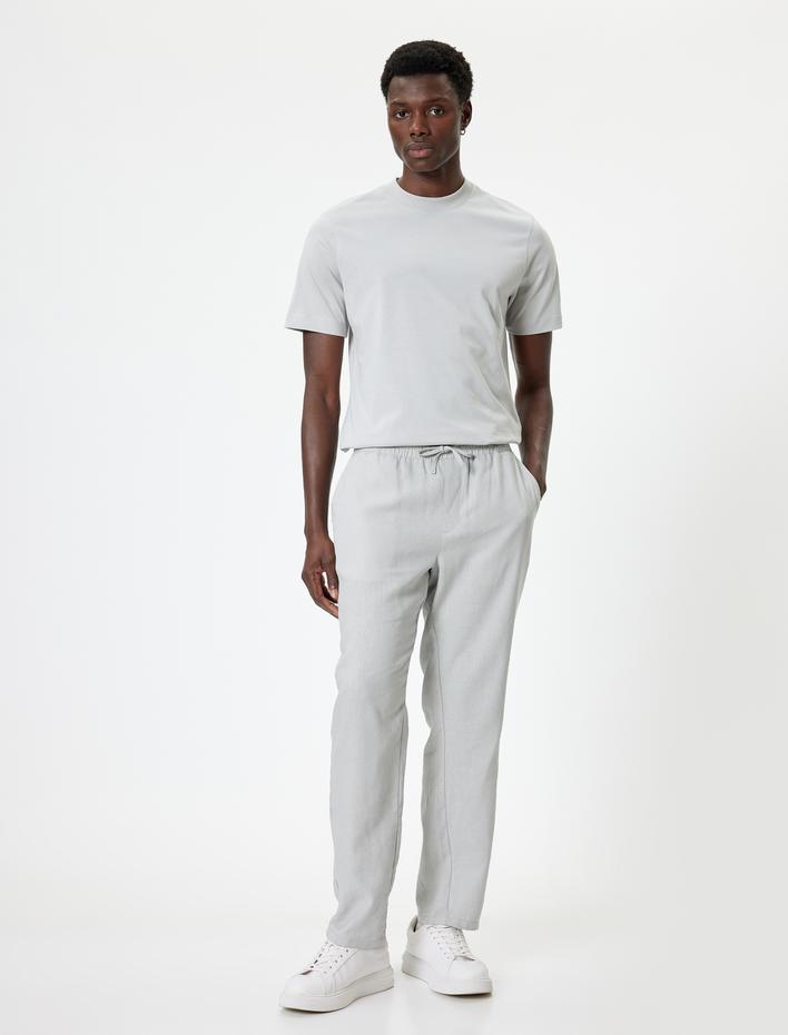  Kısa Kollu Pamuklu Bisiklet Yaka Basic Tişört