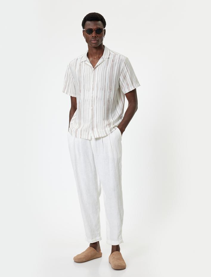  Kısa Kollu Gömlek Klasik Yaka Düğmeli Regular Fit