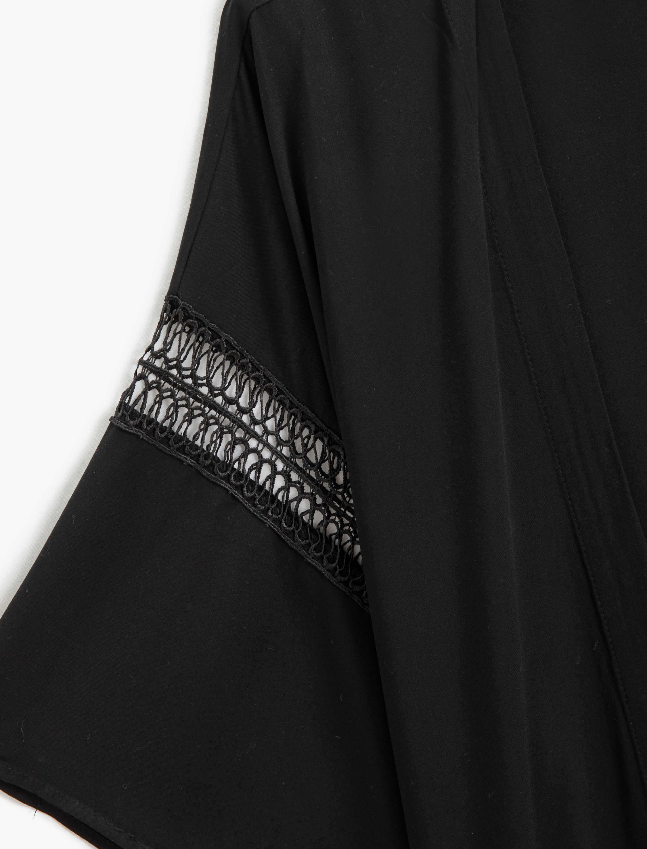   Midi Kimono Kolları İşleme Detaylı Rahat Kesim