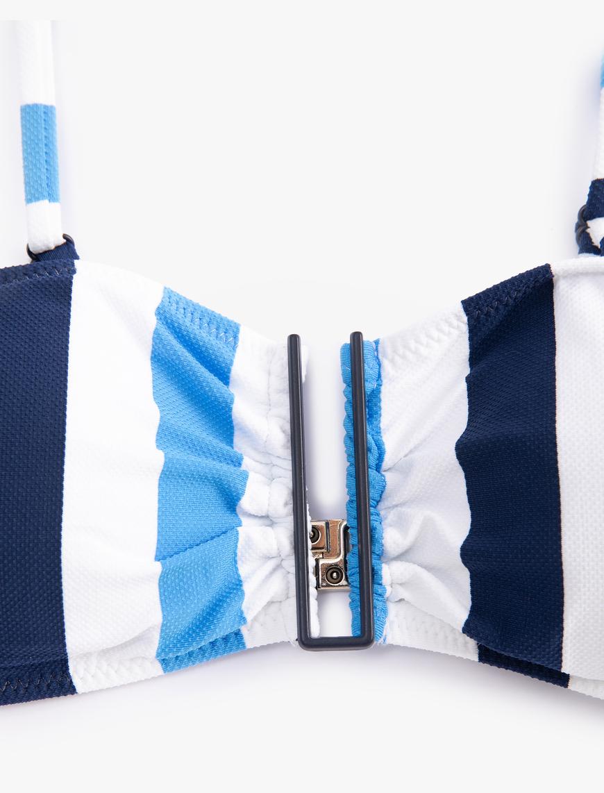   Straplez Bikini Üstü Metal Aksesuarlı Çıkarılabilir Askılı