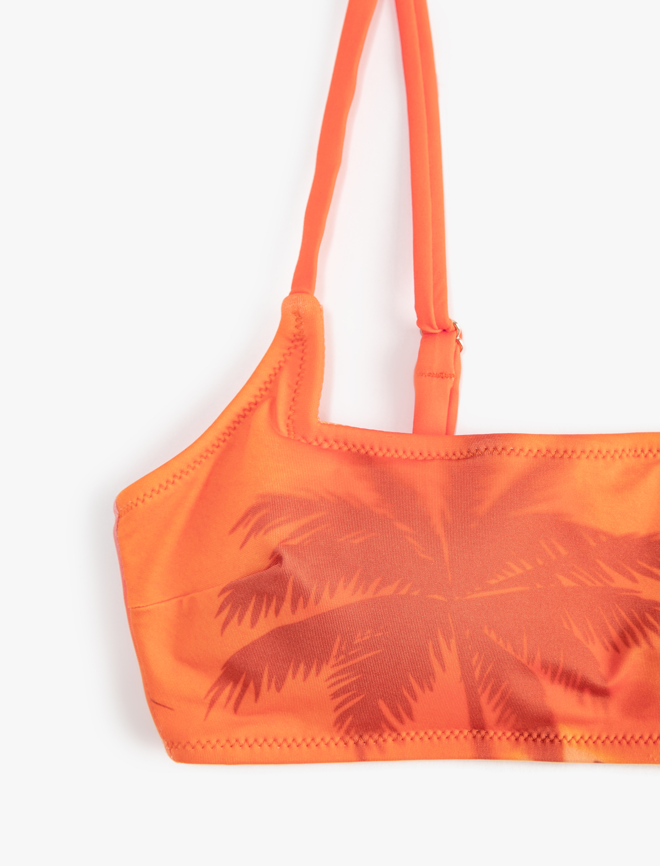   Bikini Üstü Tropikal Baskılı İnce Askılı