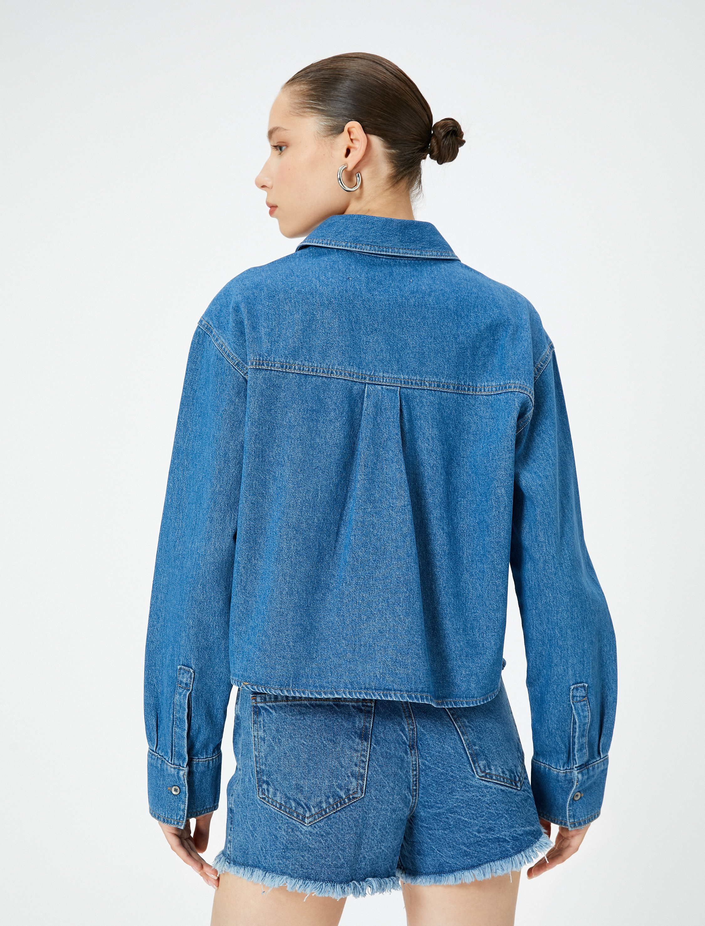   Kot Gömlek Uzun Kollu Cep Detaylı Rahat Kalıp