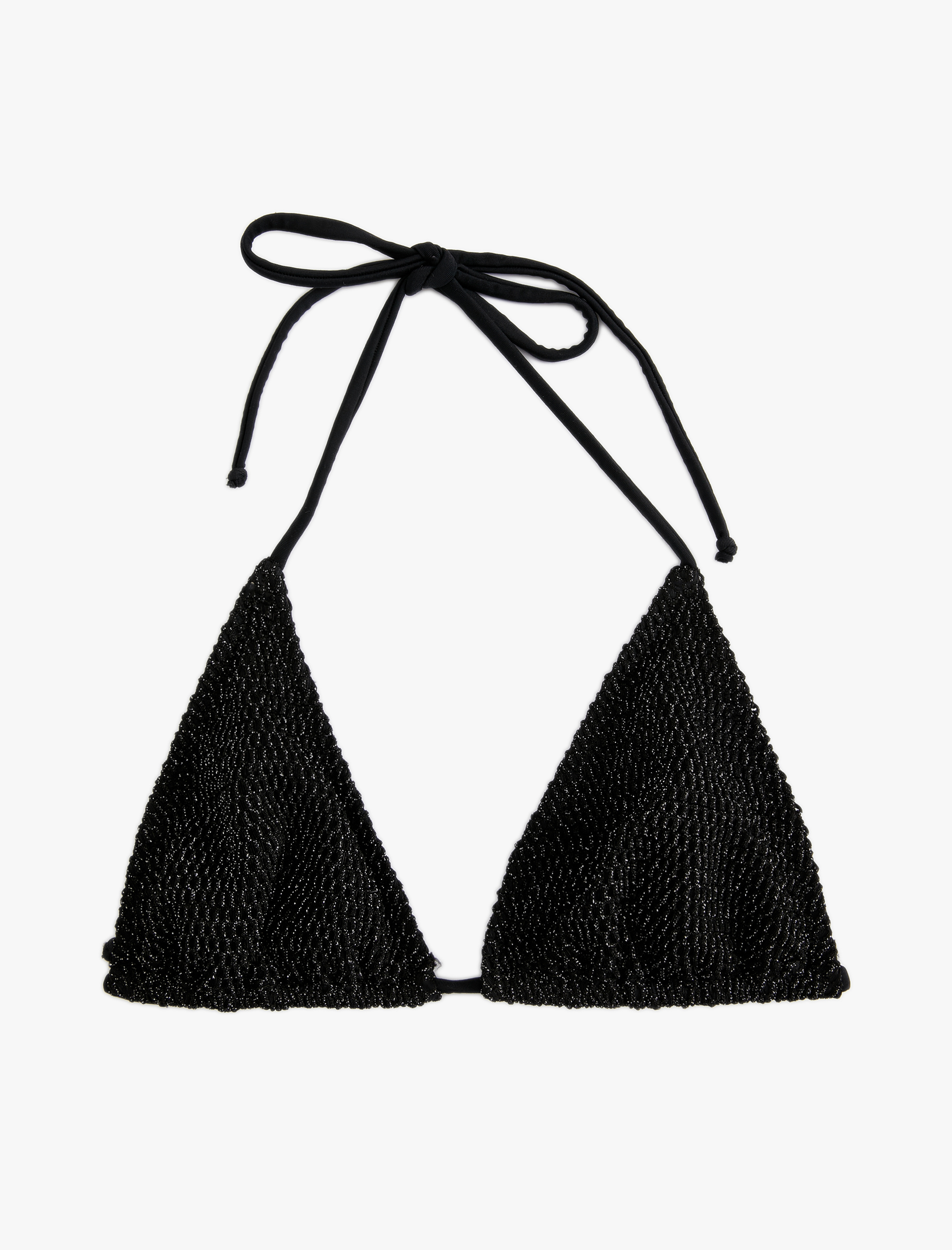   Parlak Üçgen Bikini Üstü İnce Askılı