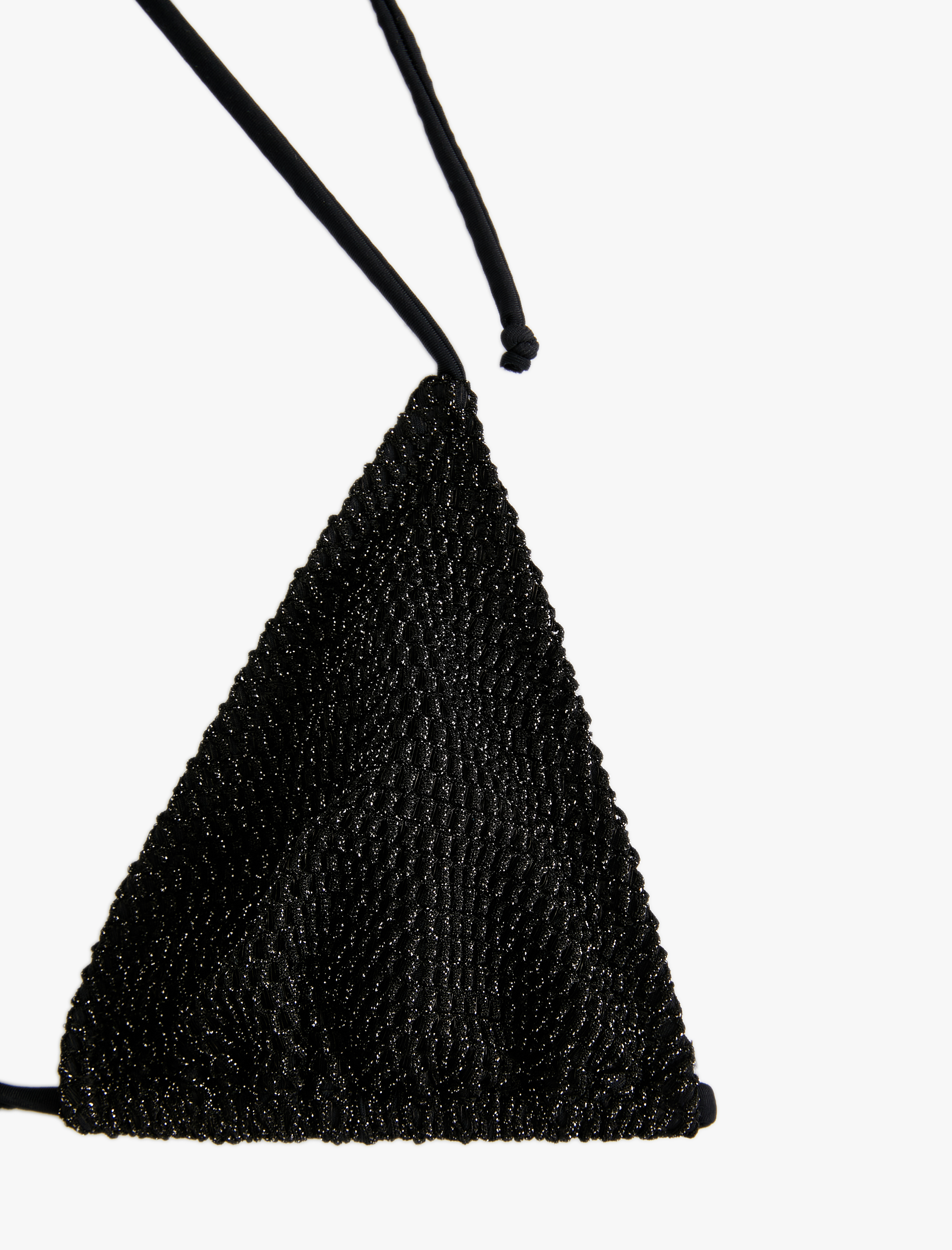   Parlak Üçgen Bikini Üstü İnce Askılı