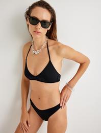 Bralet Bikini Üstü Boyundan Bağlamalı Arkası Metal Kapama Detaylı