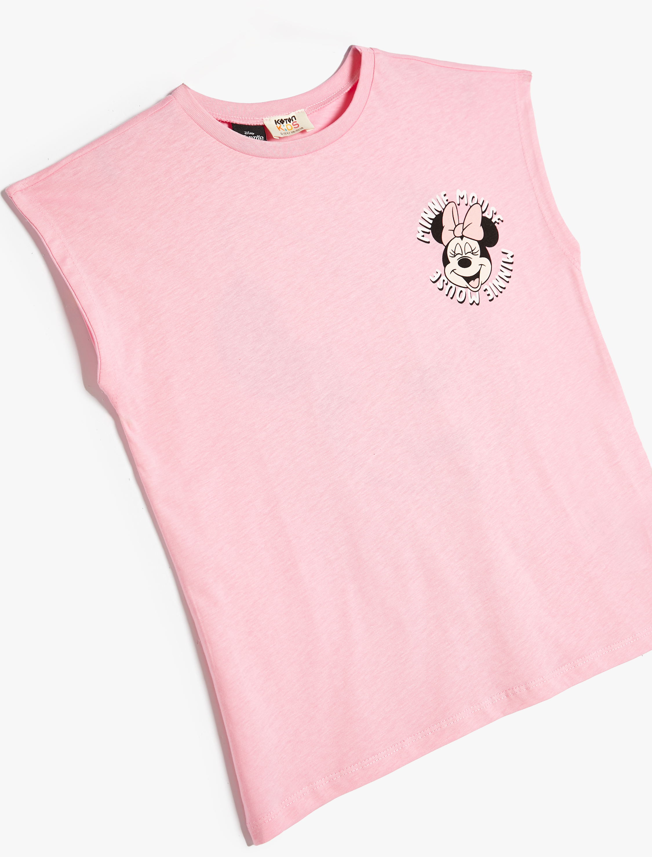  Kız Çocuk Minnie Mouse Tişört Lisanslı Kısa Kollu Bisiklet Yaka Pamuklu