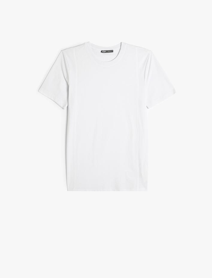  Basic Tişört Slim Fit Bisiklet Yaka Kısa Kollu Pamuklu