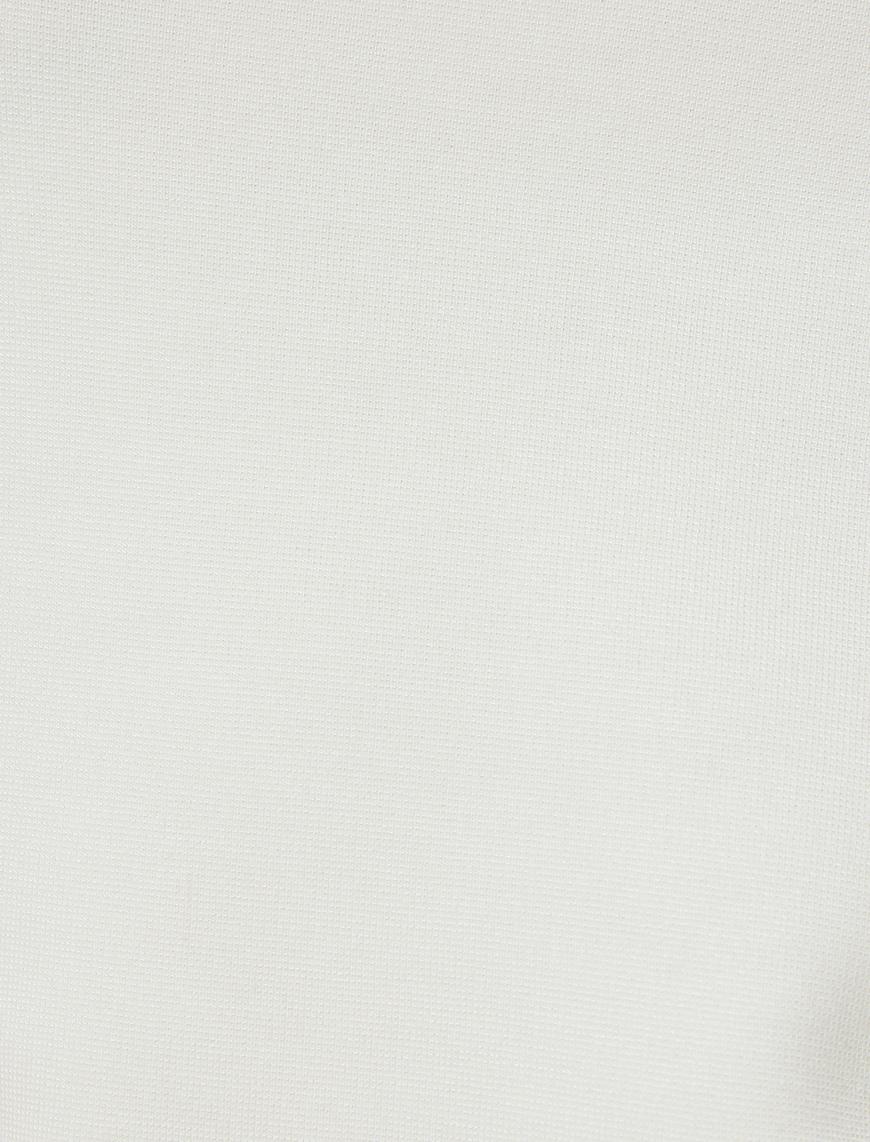   Basic Tişört Kısa Kollu Kare Yaka Slim Fit Viskon Karışımlı