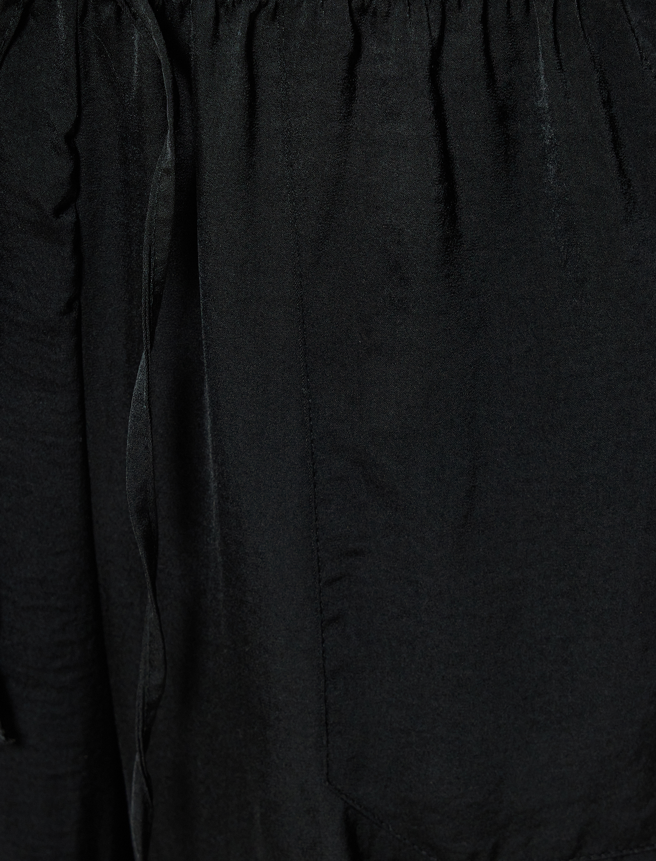   Aerobin Saten Pantolon Bol Paça Cepli Beli Bağlamalı Astarsız