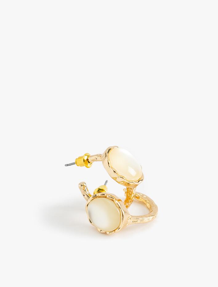 Kadın Halka Küpe Taşlı