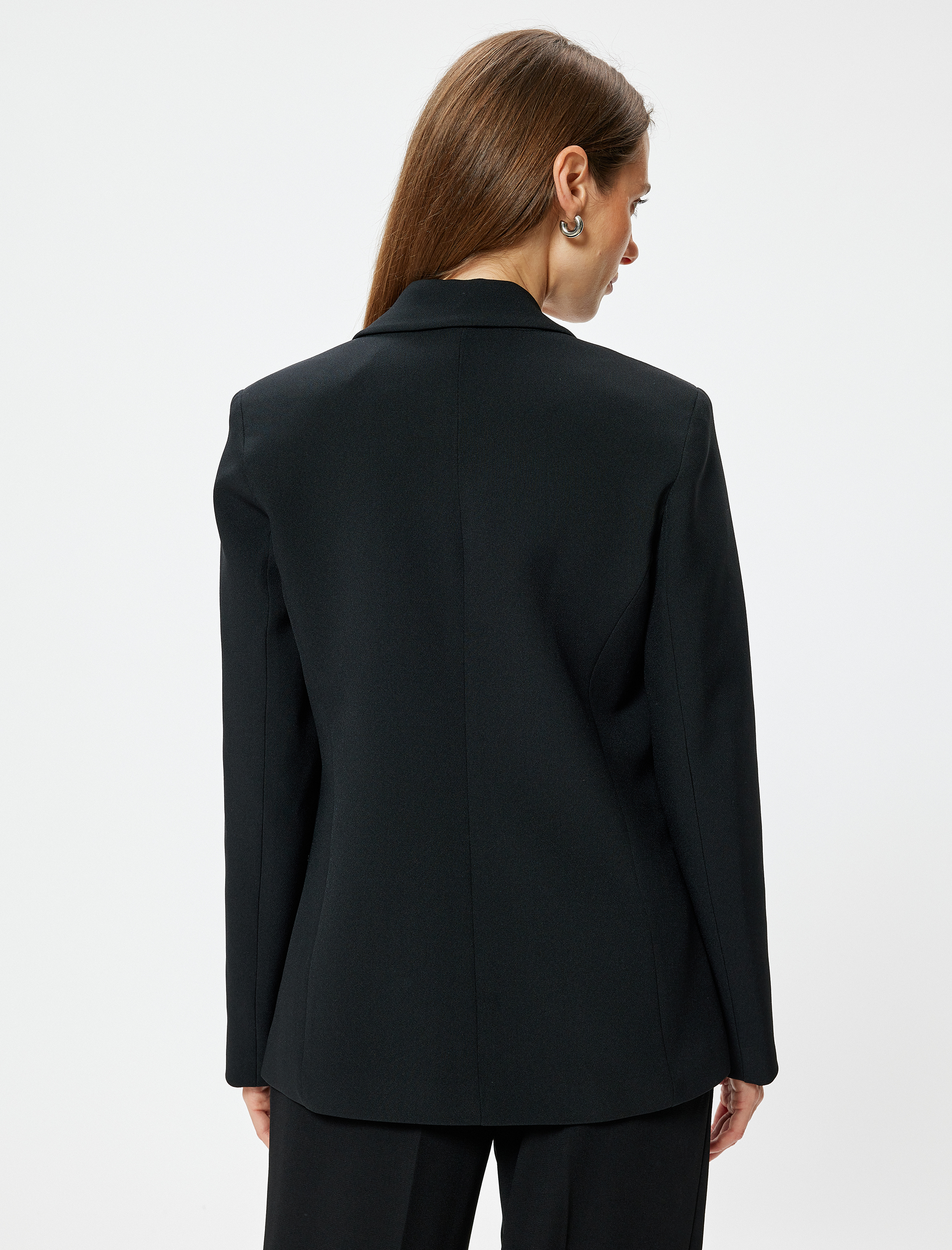   Kapaklı Cep Detaylı Regular Fit Kruvaze Blazer Ceket