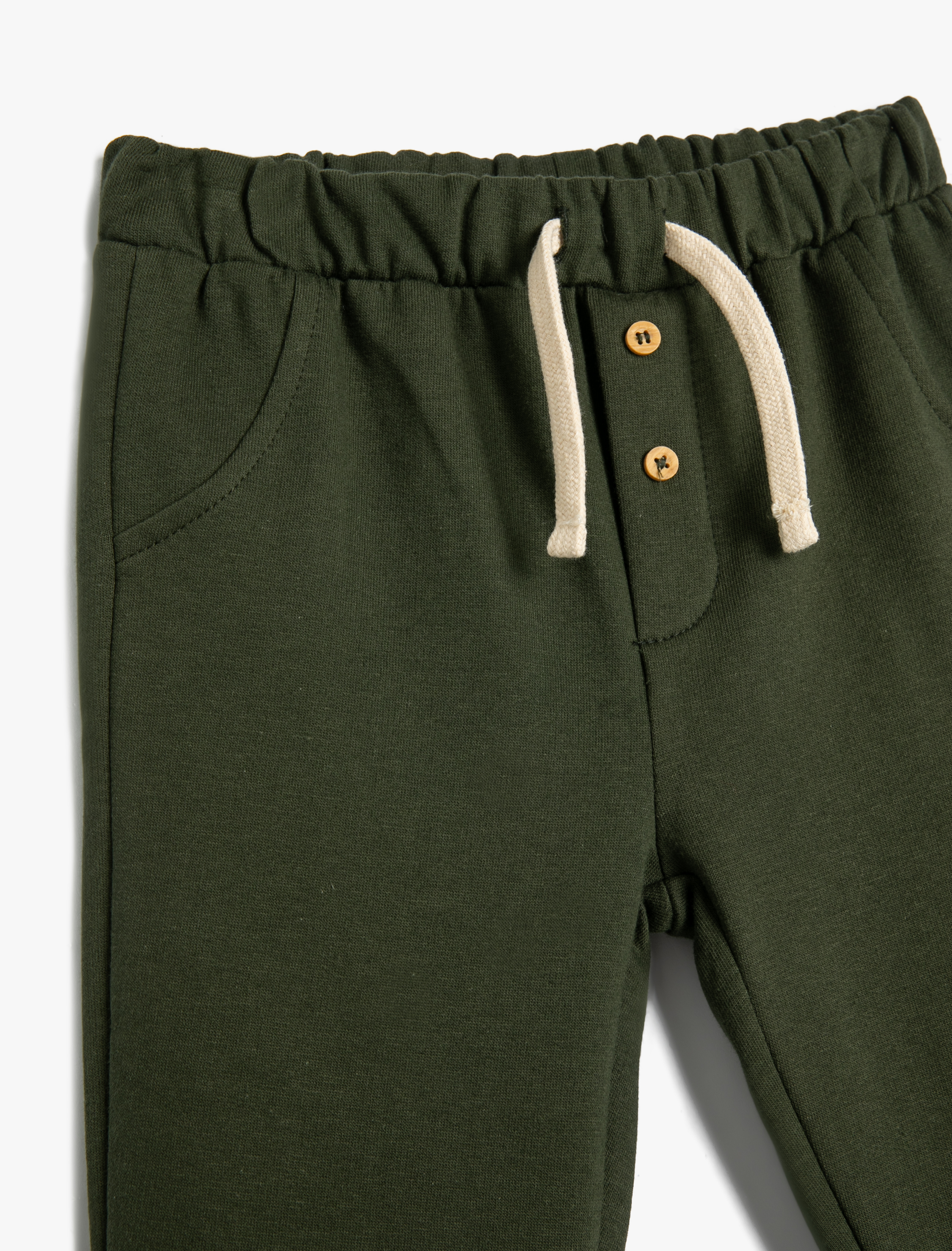  Erkek Bebek Beli Bağlamalı Pamuklu Şardonlu Eşofman Altı