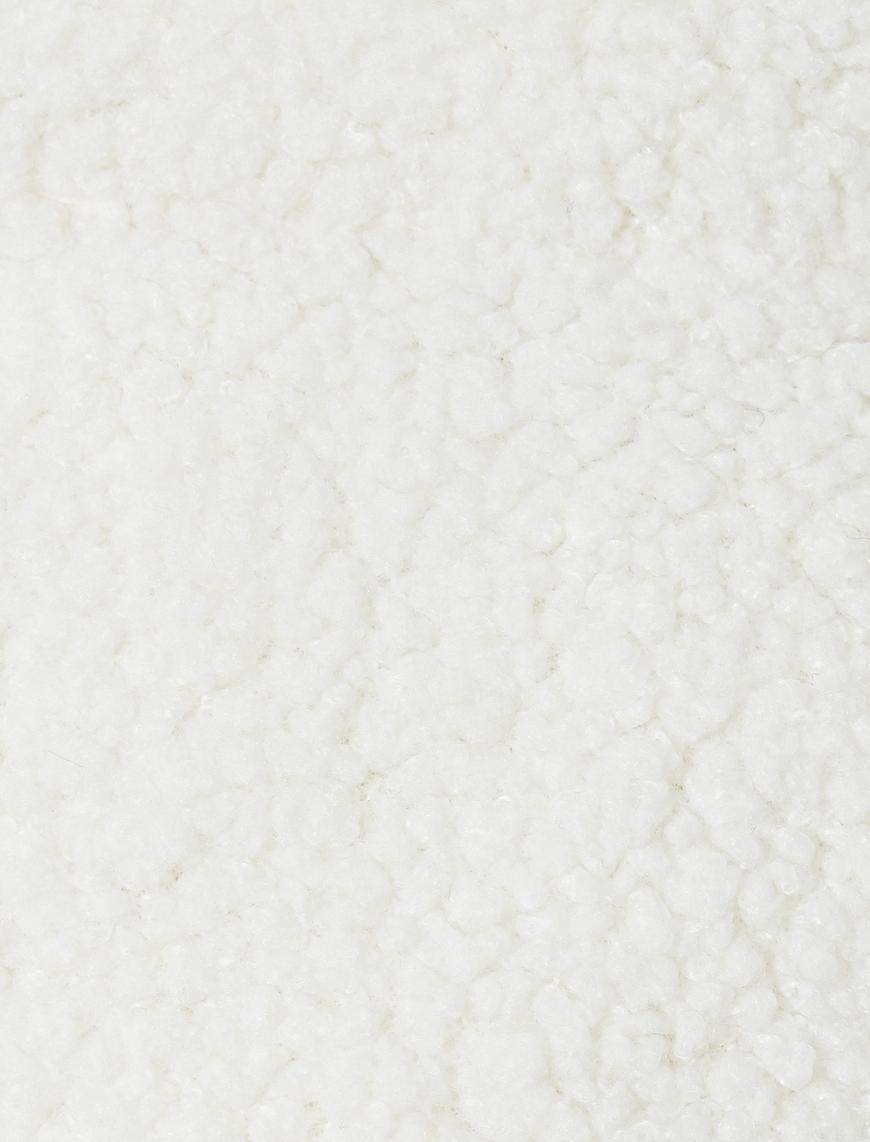   Peluş Dik Yaka Fermuarlı Cepli Mont