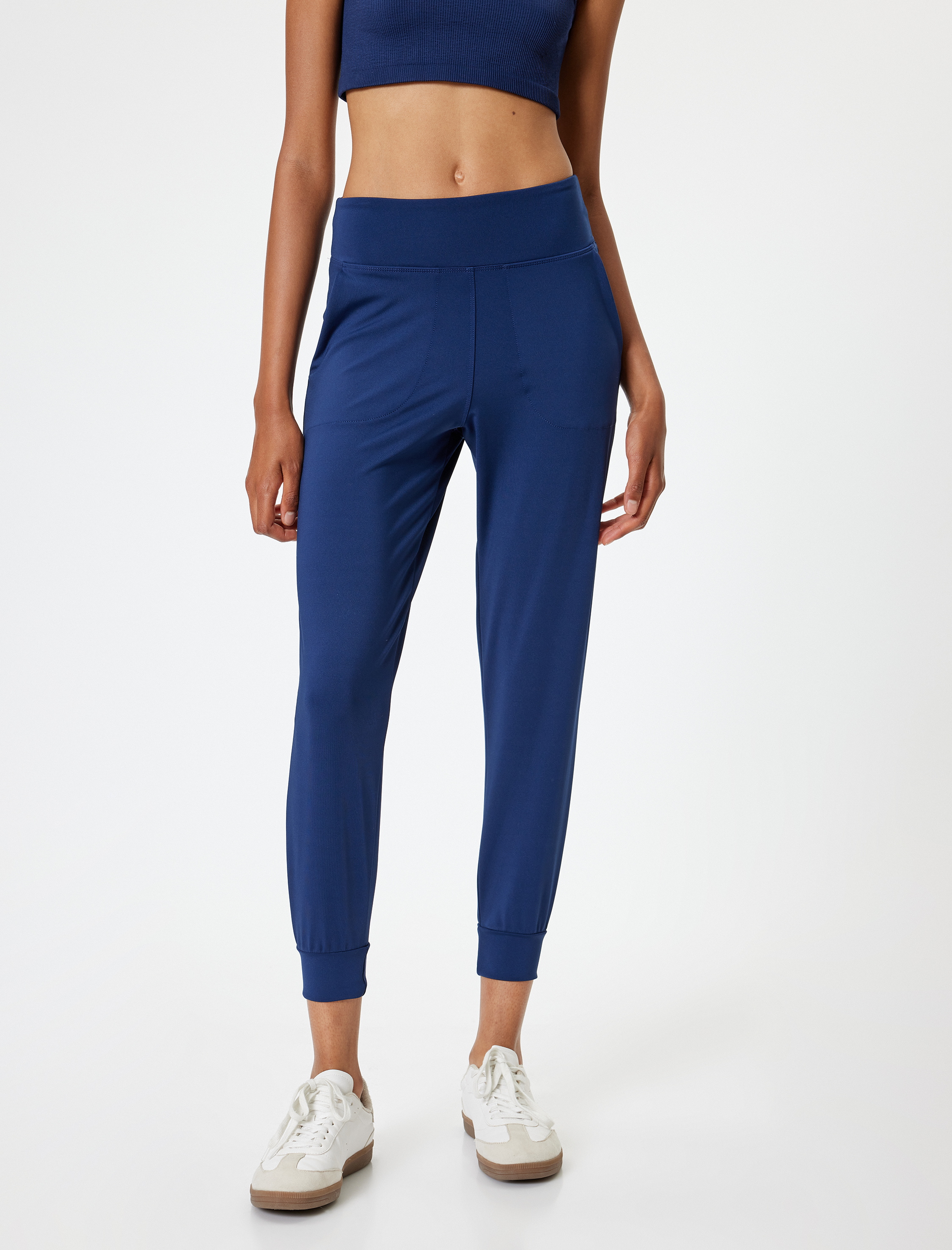   Jogger Eşofman Altı Yüksek Bel Cepli Beli Lastikli Rahat Kesim