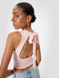 Atlet Sırt Detaylı Bisiklet Yaka Kolsuz Slim Fit
