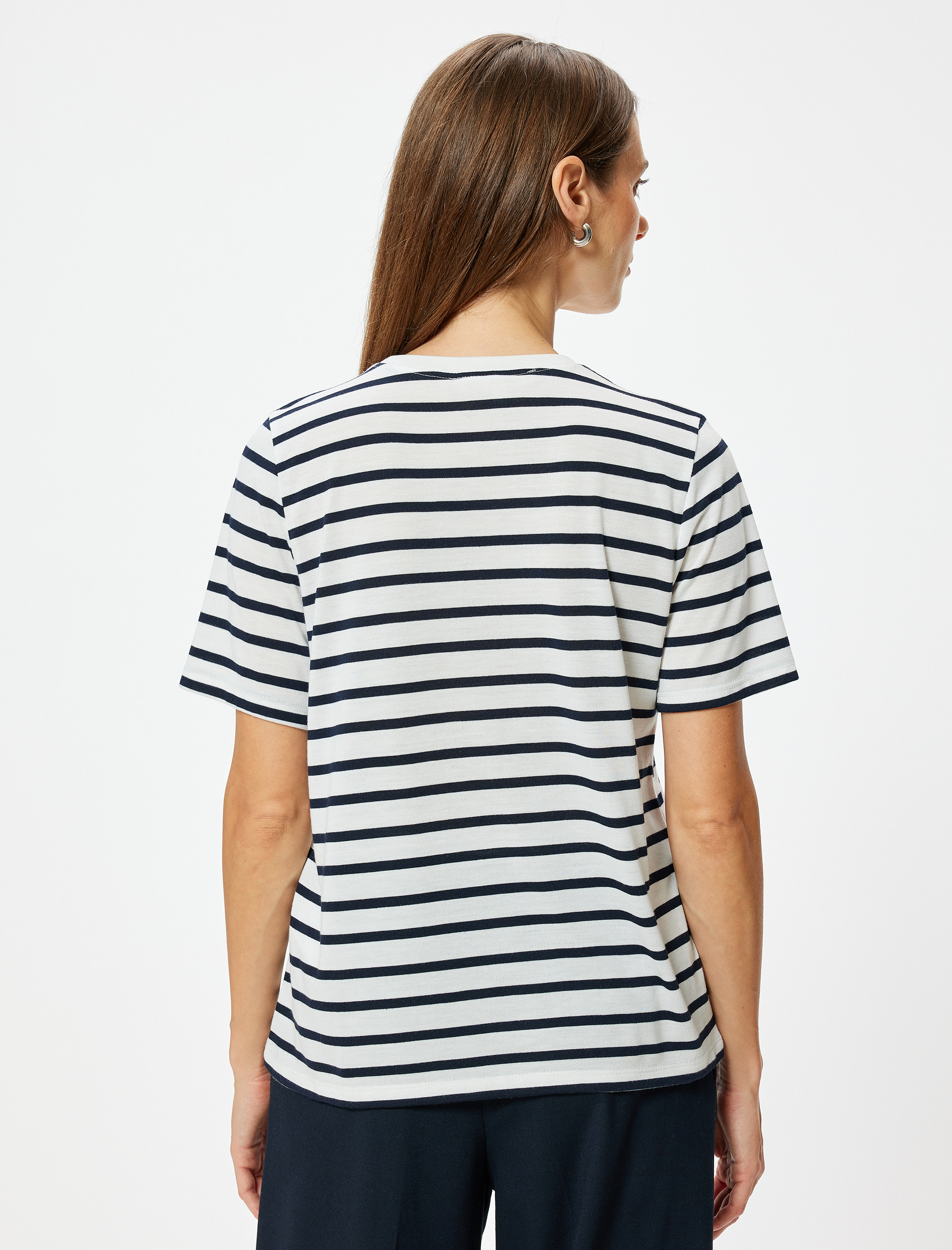   Baskılı Tişört Kısa Kollu Bisiklet Yaka