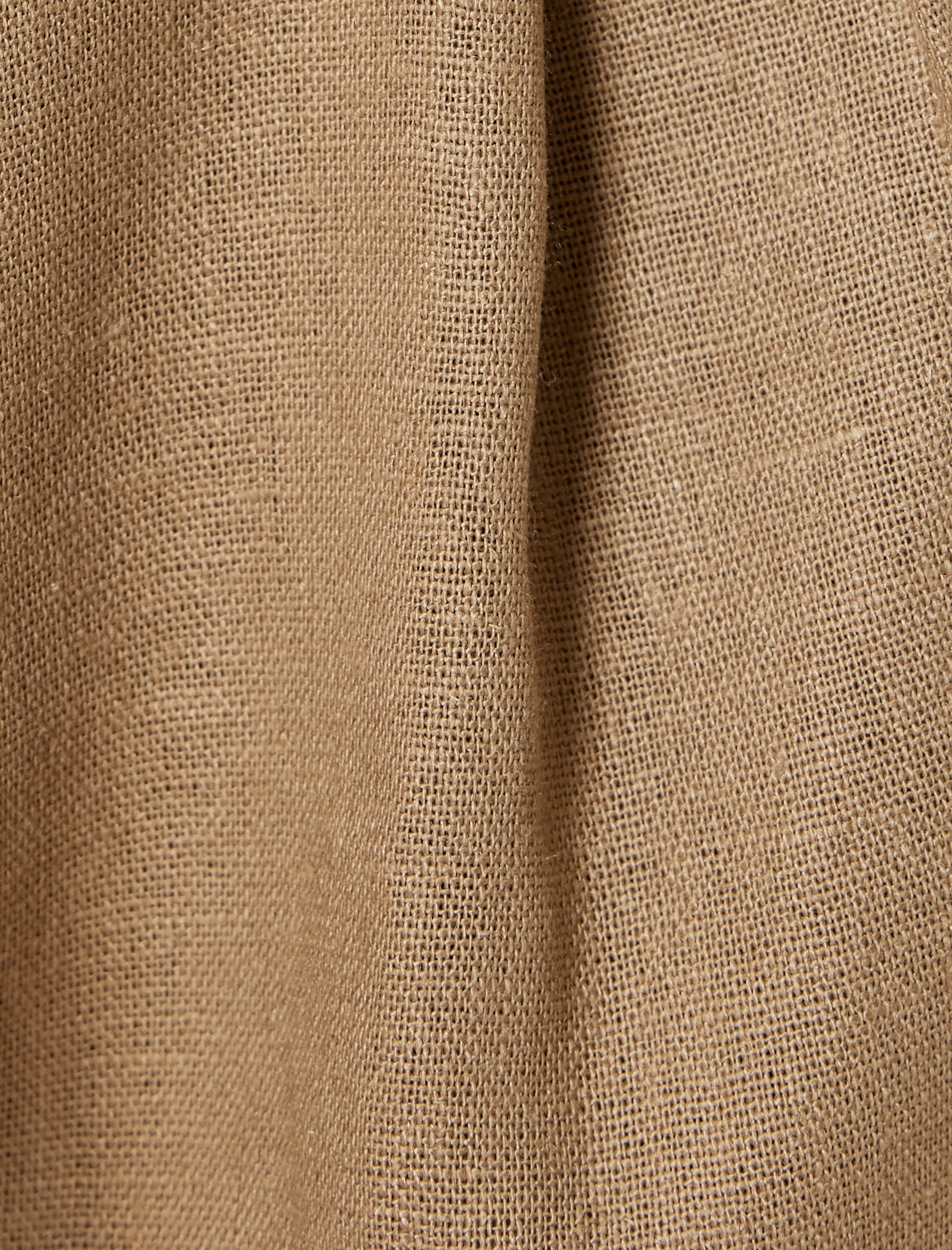   Bol Paça Pantolon Keten Karışımlı Standart Bel Bağcık Detaylı Cepli