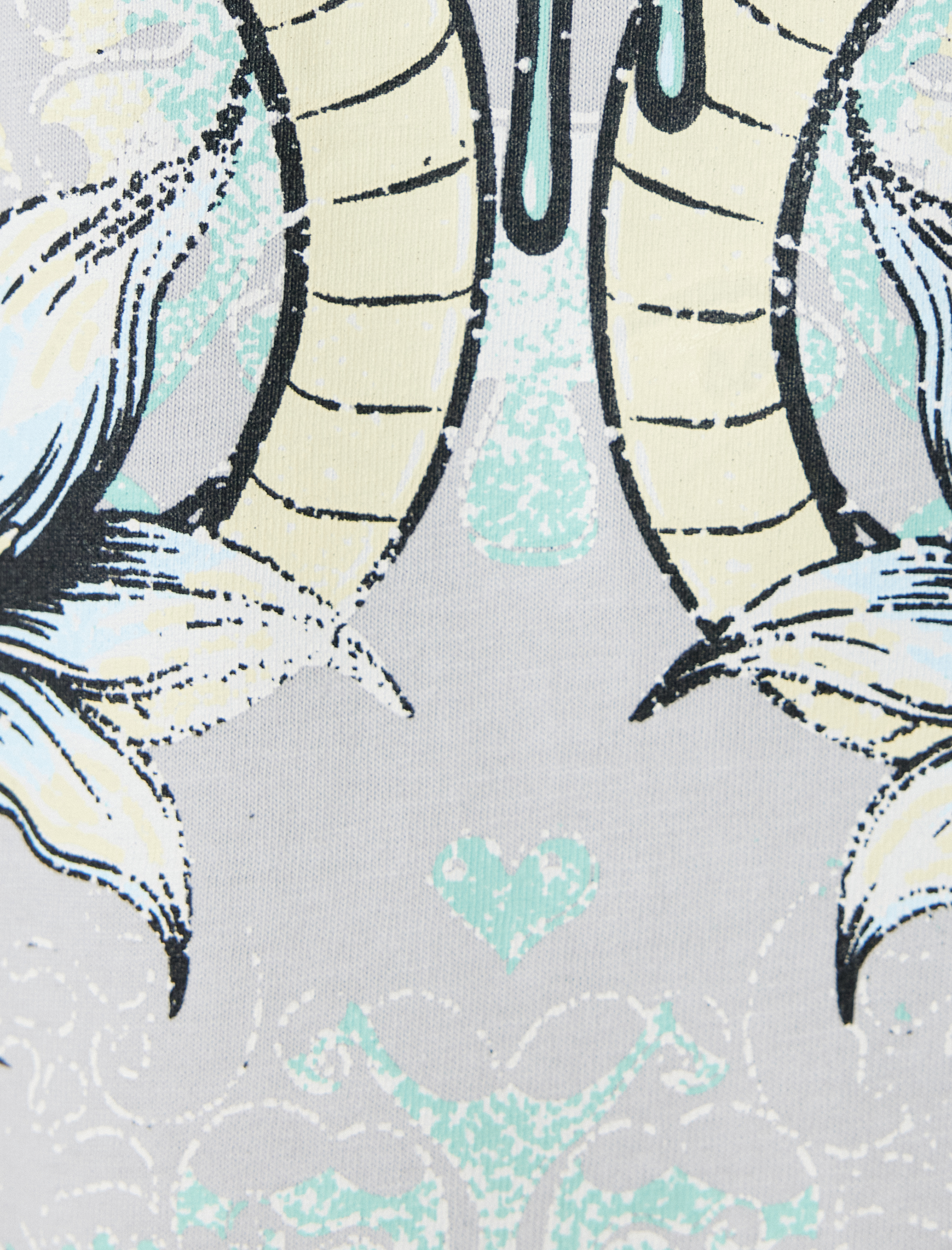   Oversize Tişört Grafiti Baskılı Bisiklet Yaka Kısa Kollu Pamuklu