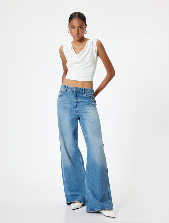  Degaje Yaka Bluz Kolsuz Slim Fit