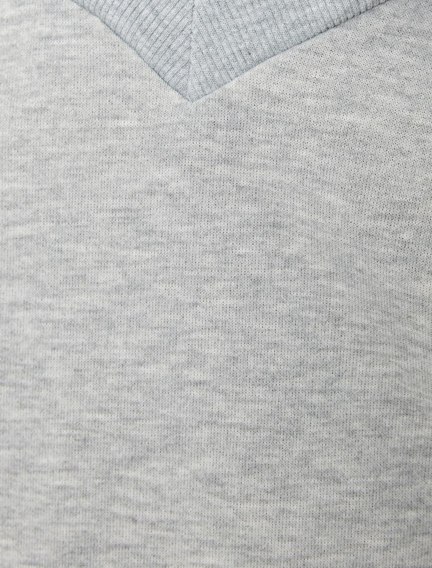   Oversize Sweatshirt İçi Atletli Uzun Kollu Şardonlu