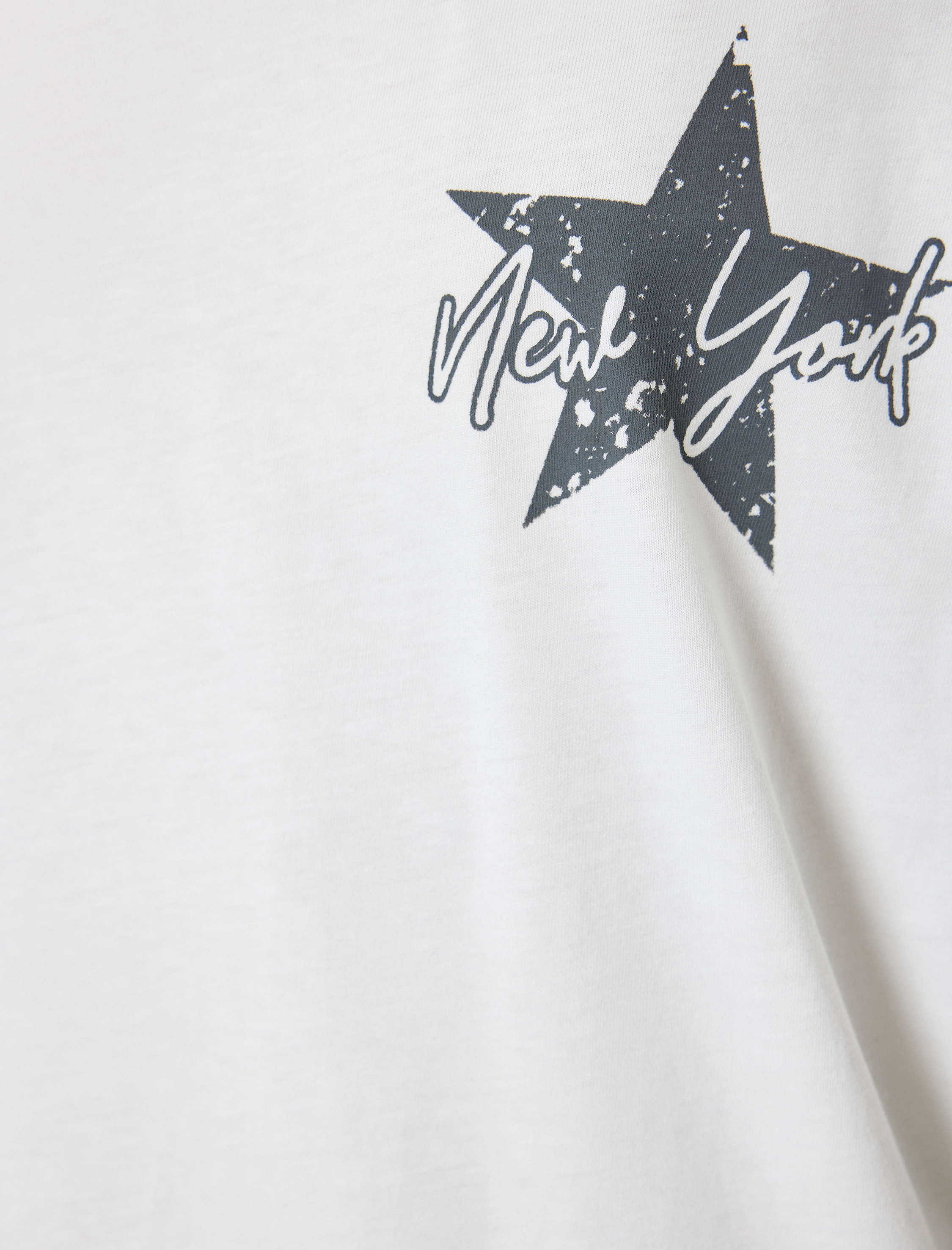   Oversize Tişört Arkası Baskılı Bisiklet Yaka Kısa Kollu Pamuklu