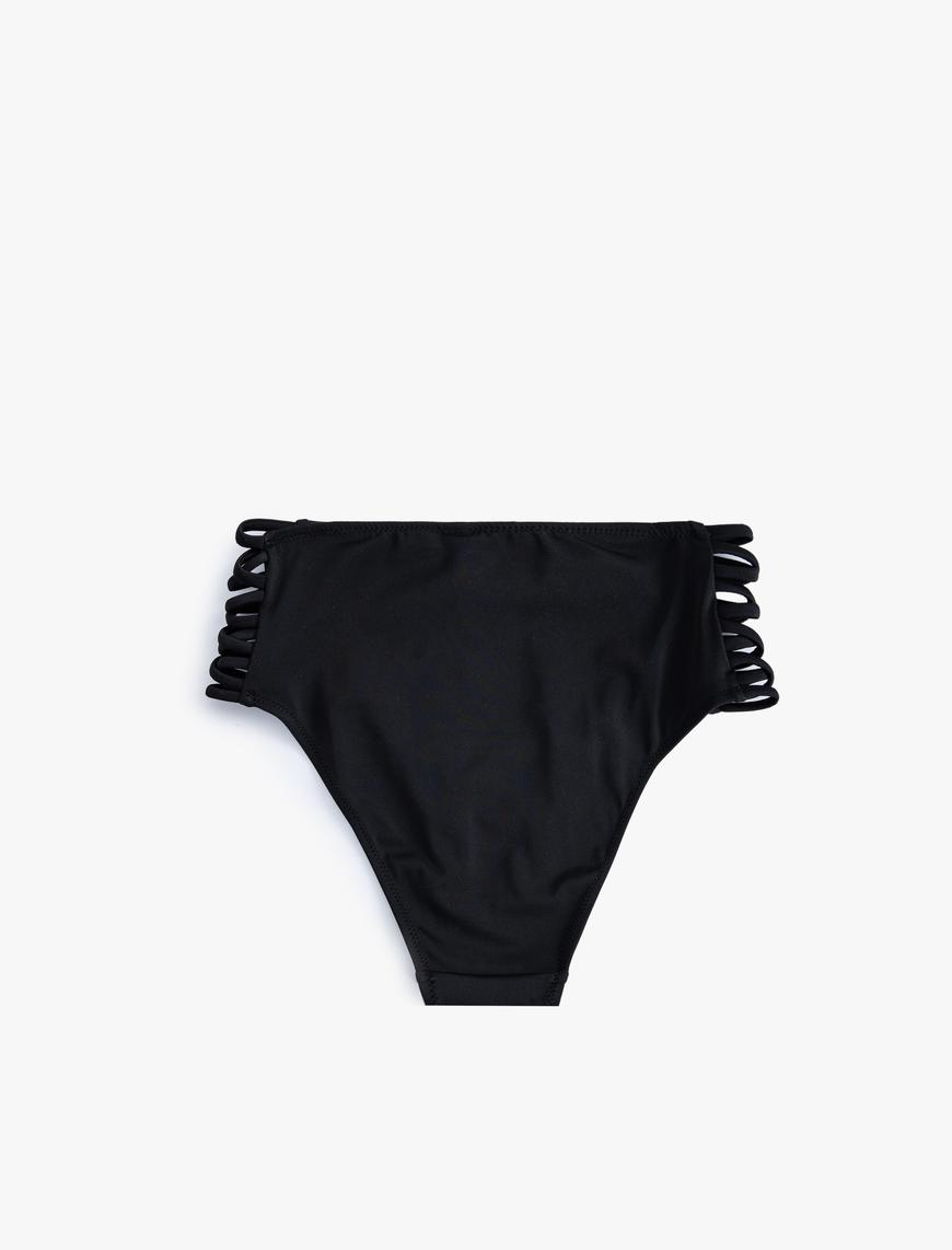  Yüksek Bel Bikini Altı Yanları Pencere Detaylı Dar Kalıp