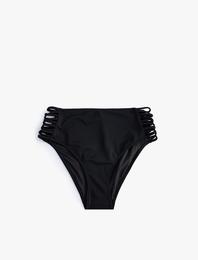 Yüksek Bel Bikini Altı Yanları Pencere Detaylı Dar Kalıp