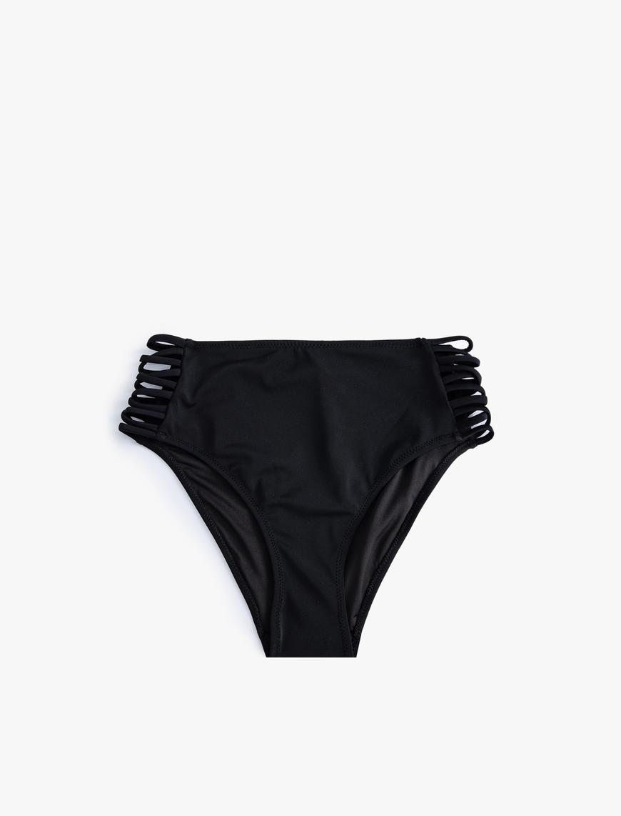   Yüksek Bel Bikini Altı Yanları Pencere Detaylı Dar Kalıp
