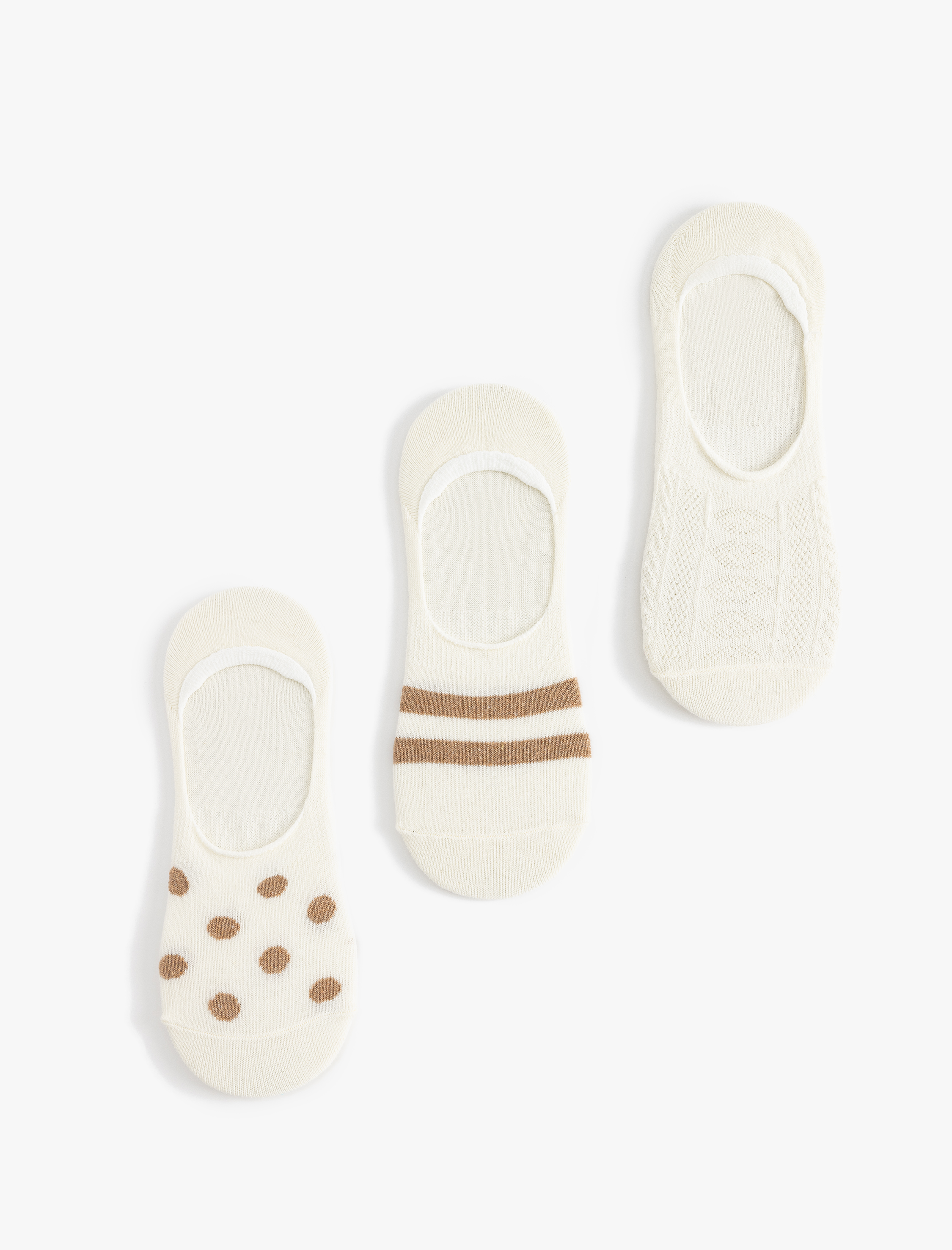 Kadın Babet Çorap Seti 3'lü Puantiyeli