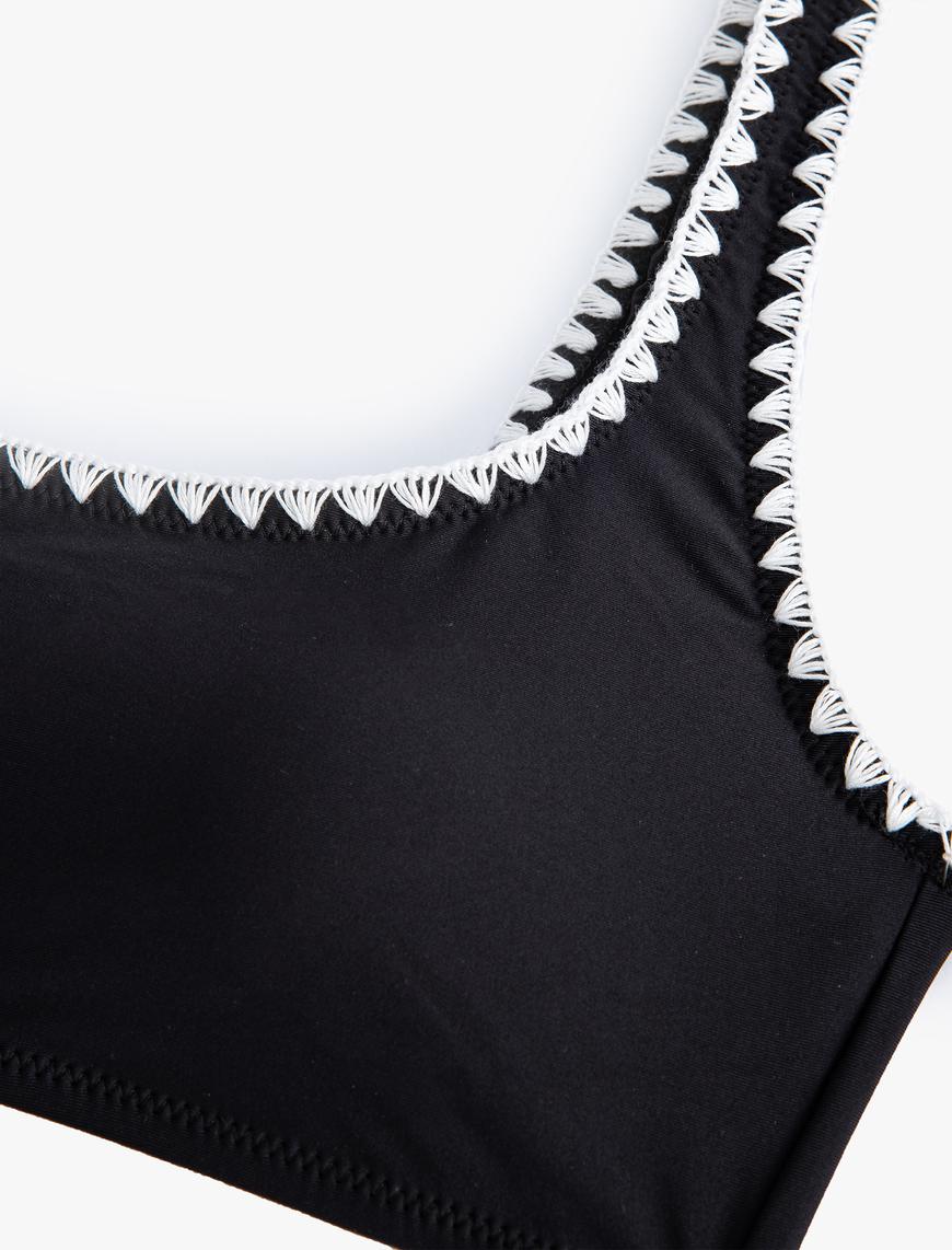   Kroşe Detaylı Bralet Bikini Üstü Pedli