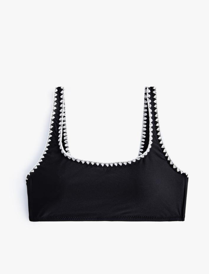  Kroşe Detaylı Bralet Bikini Üstü Pedli