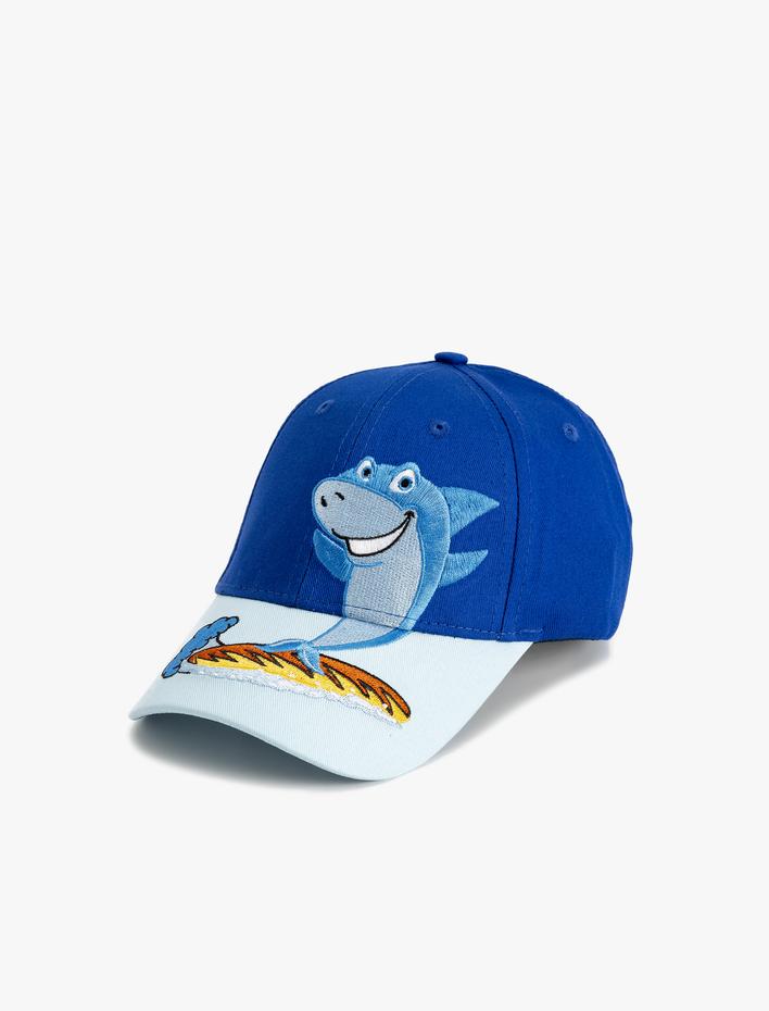 Erkek Çocuk Kep Şapka Köpek Balığı İşlemeli