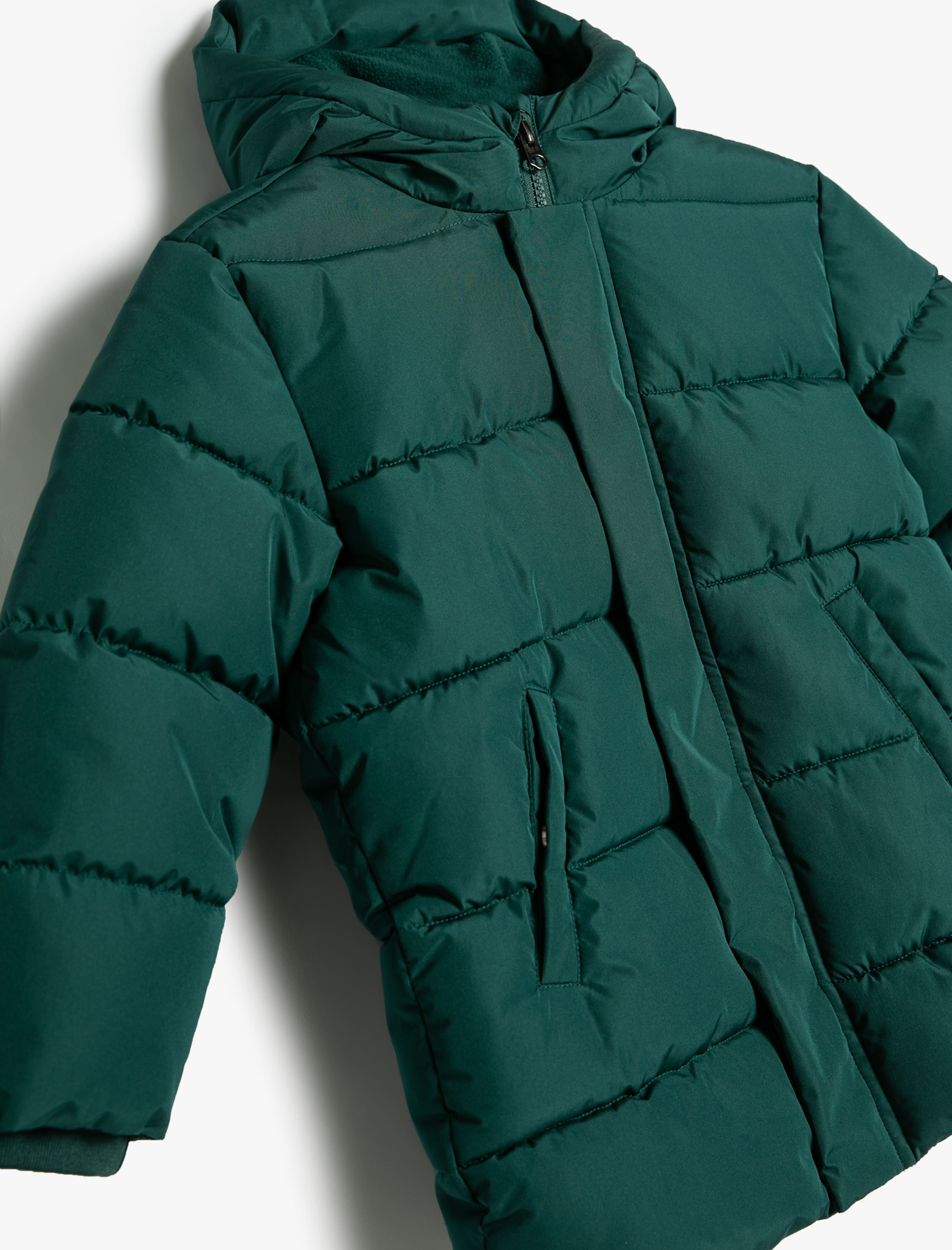 Erkek Çocuk Şişme Mont Kapşonlu Cep Detaylı