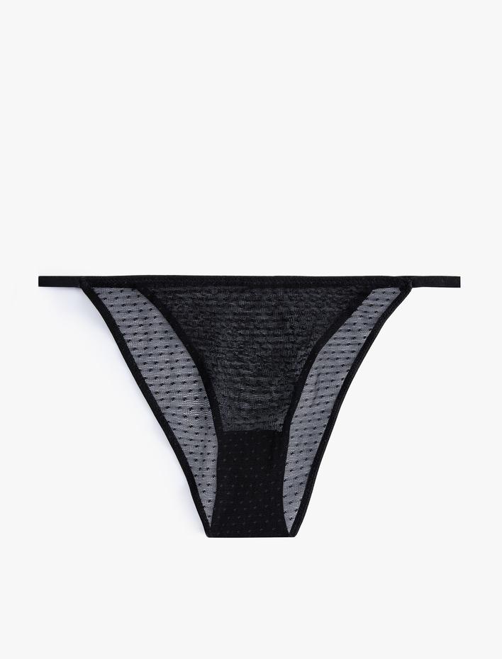  Tül Brazilian Külot Yanları İnce Bant Detaylı Standart Bel