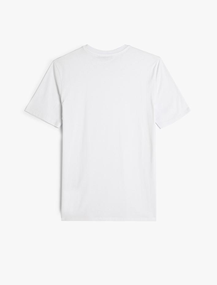  Basic Tişört Slim Fit Bisiklet Yaka Kısa Kollu Pamuklu