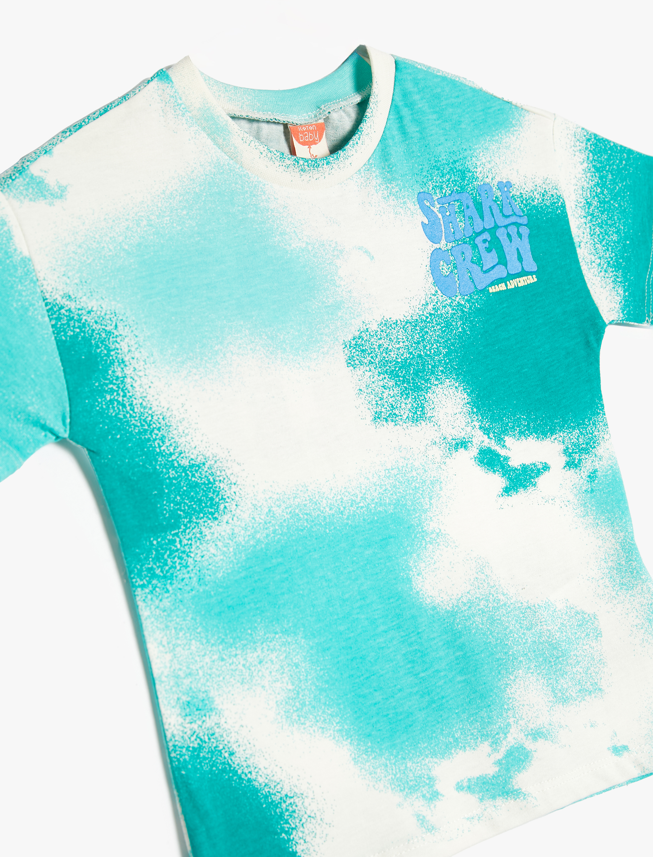  Erkek Bebek Tişört Batik Desenli Kısa Kollu Bisiklet Yaka Pamuklu